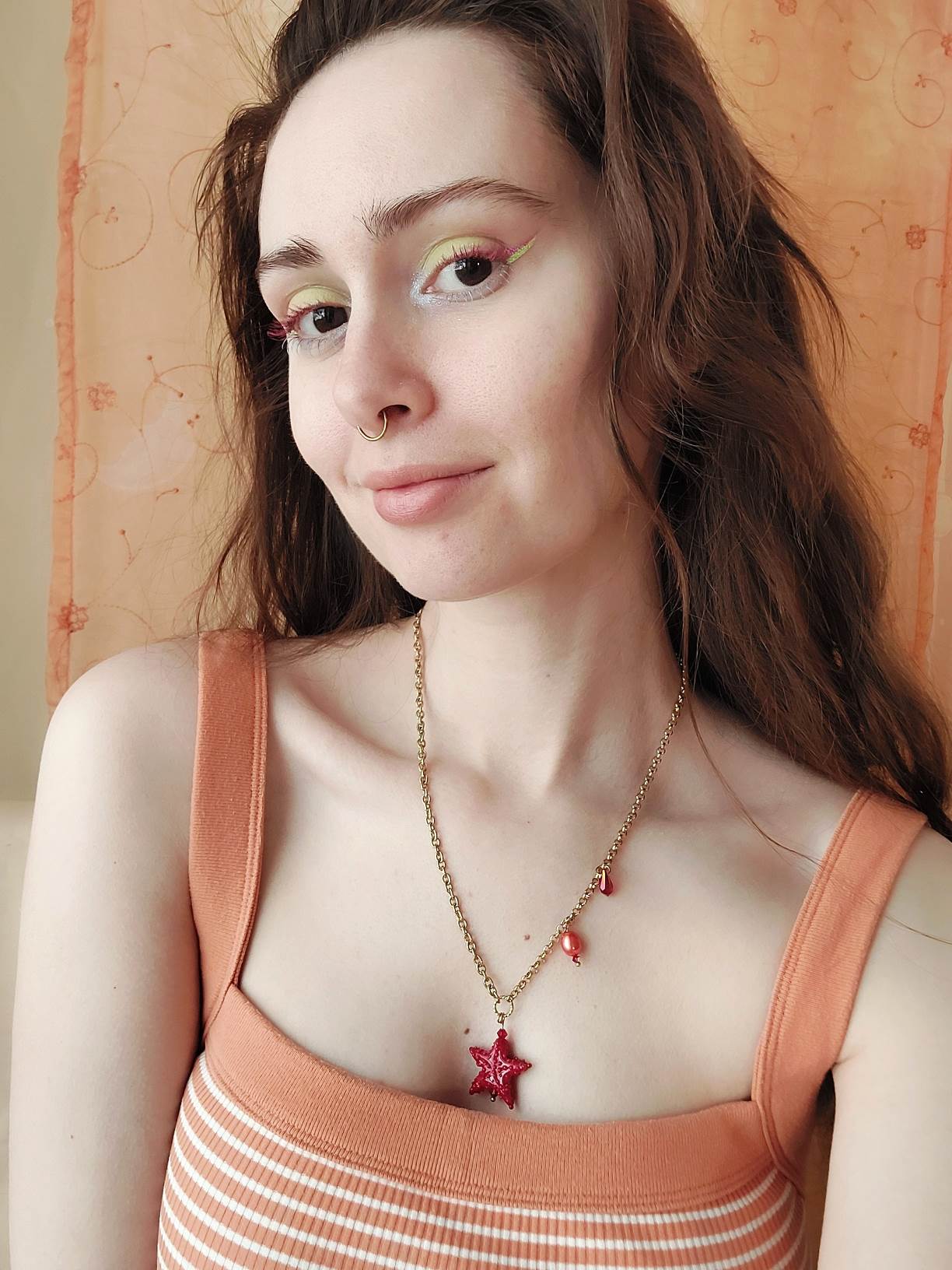 CORALIA red starfish necklace