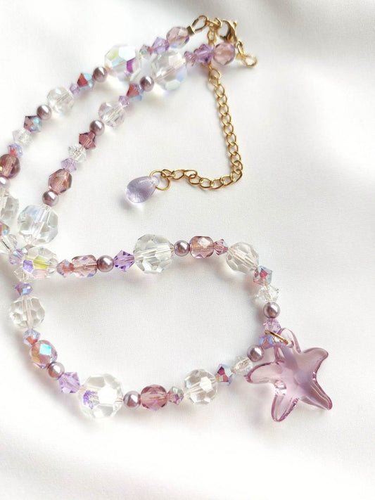 SWEET purple starfish pearl necklace