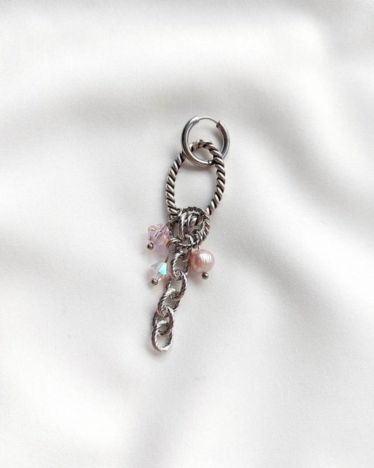 ETERNITY single loop silver-plated and pastel pink