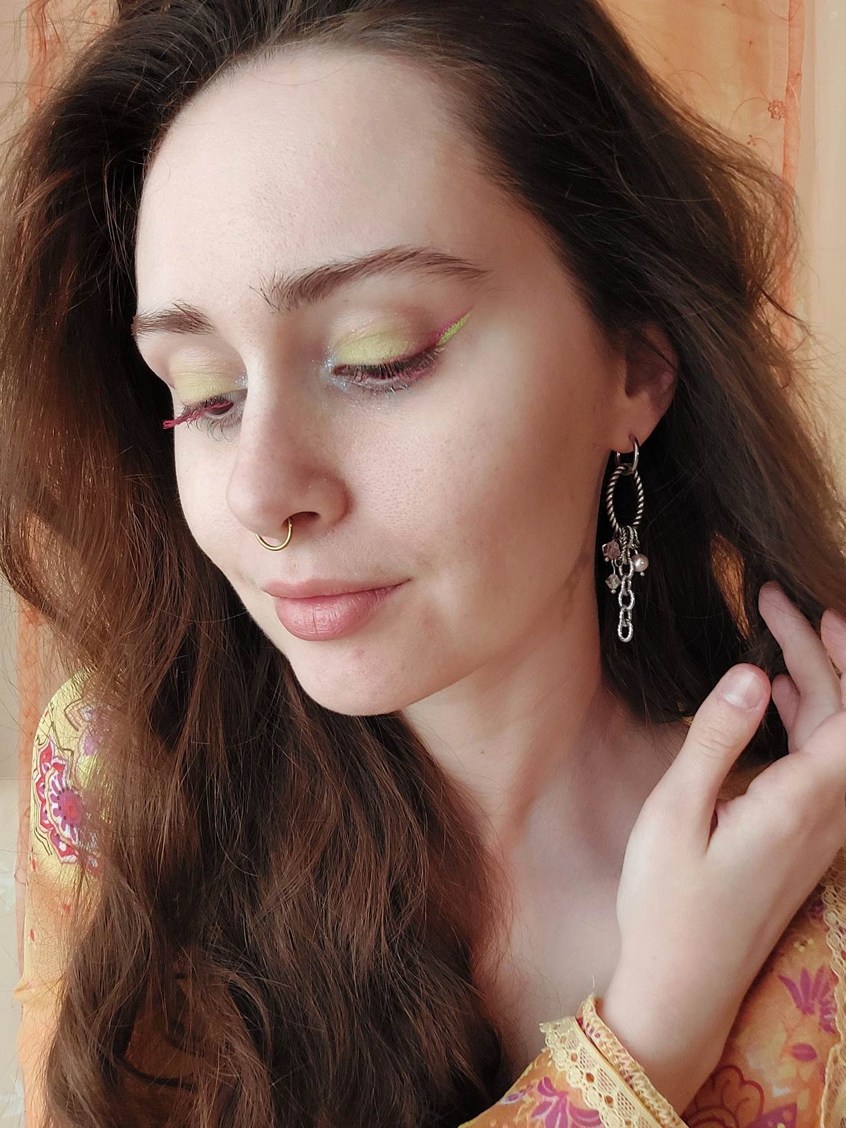 ETERNITY single loop silver-plated and pastel pink