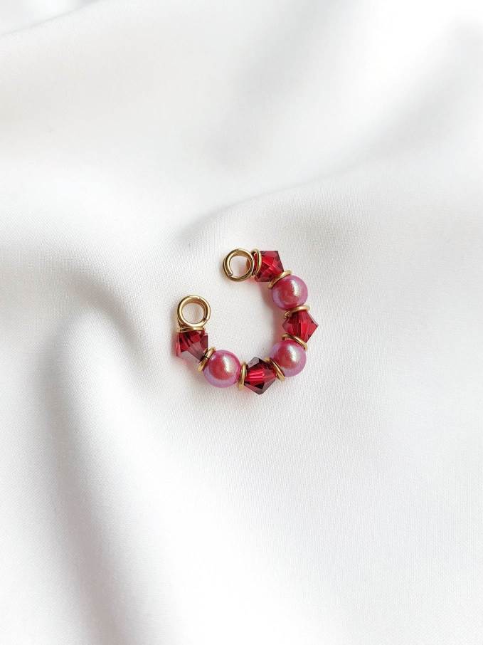GRENADE gold and red earcuff