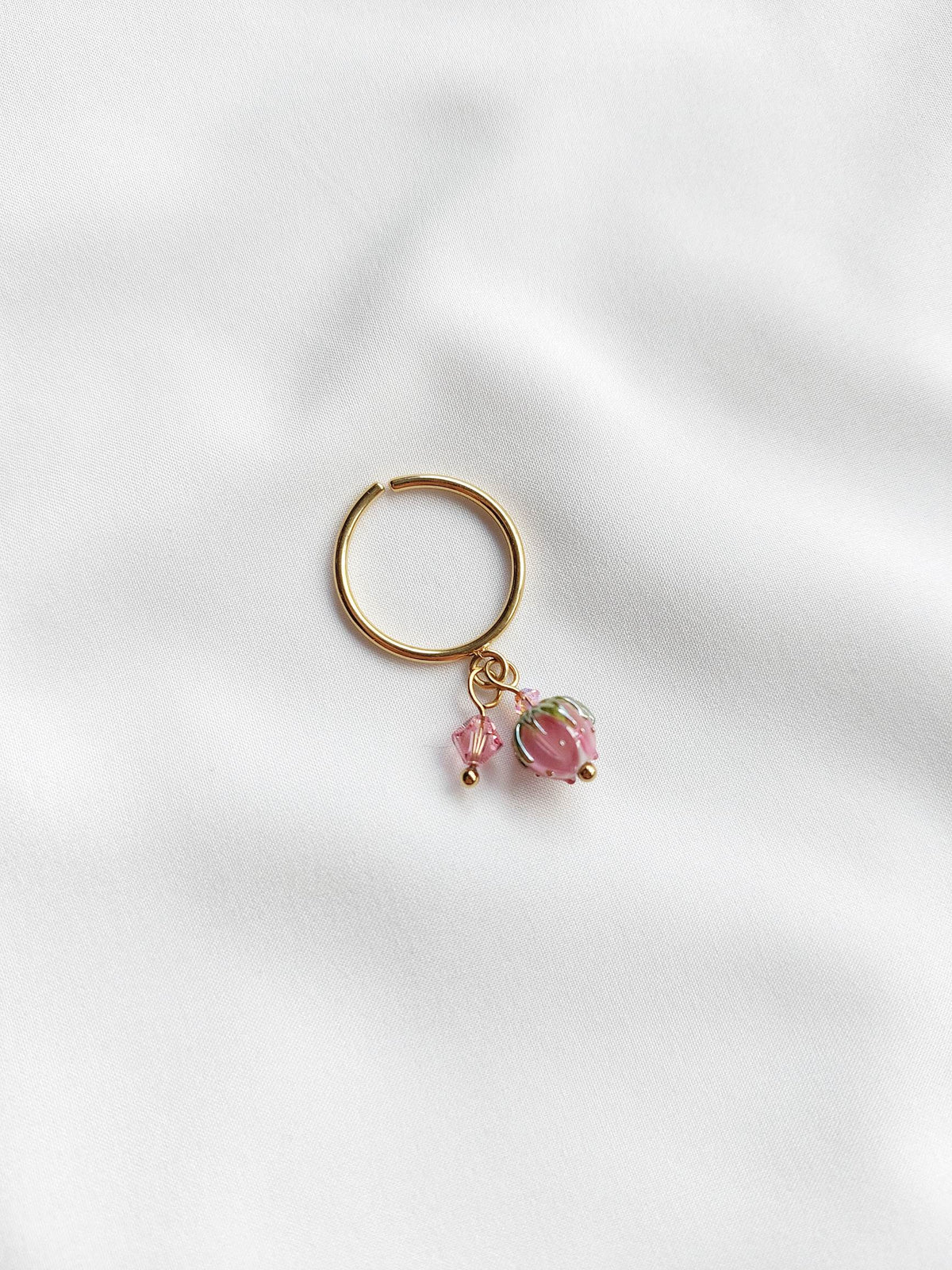 IMMORTELLE bague ajustable avec fleur