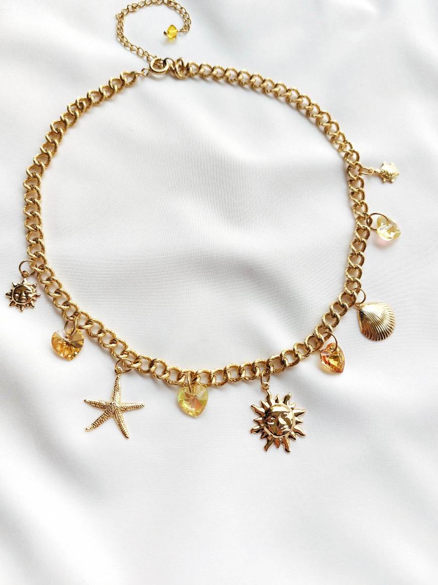 JOY gold and sun yellow necklace