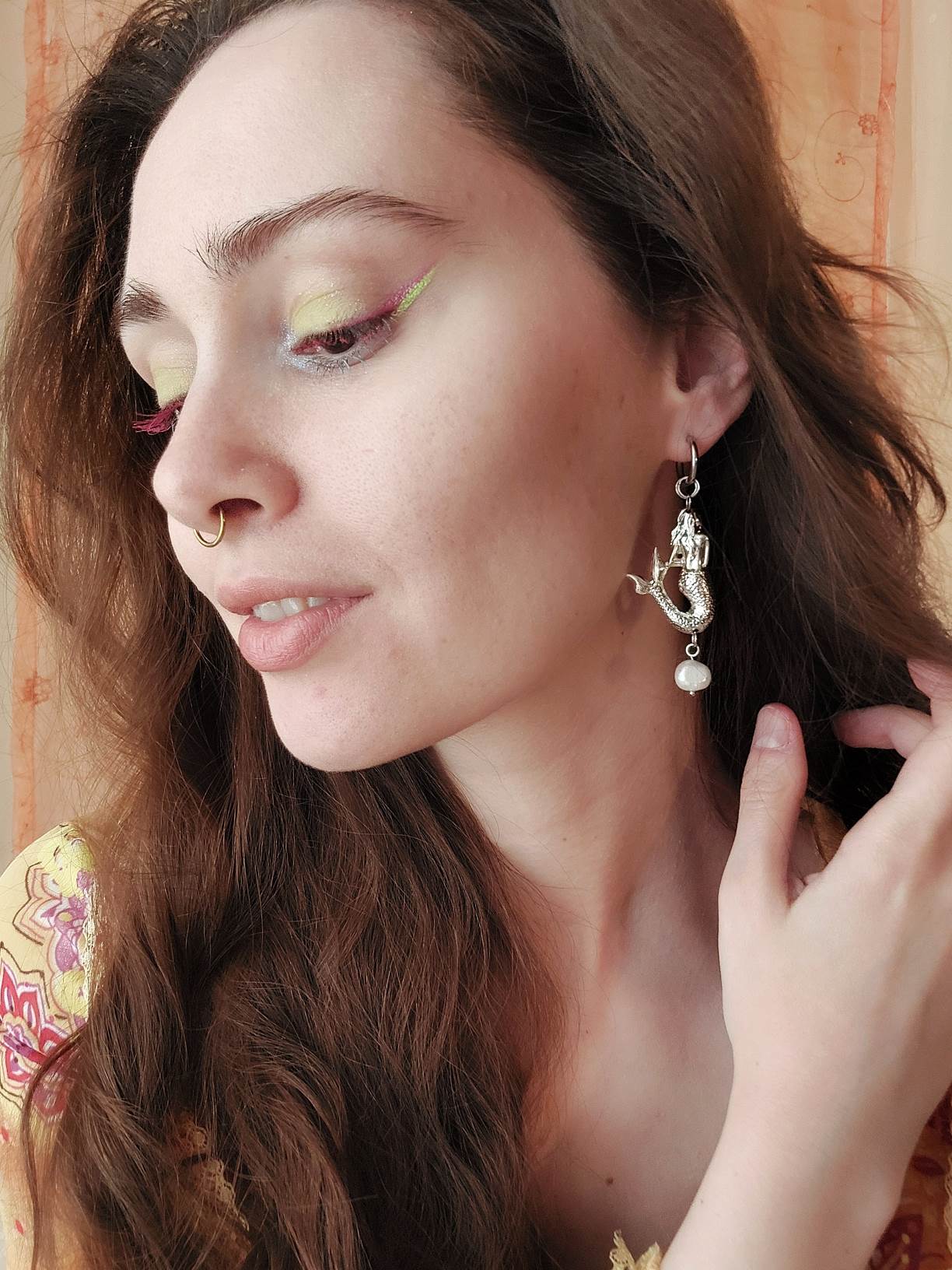 NEIYANNE light silver mermaid single earring