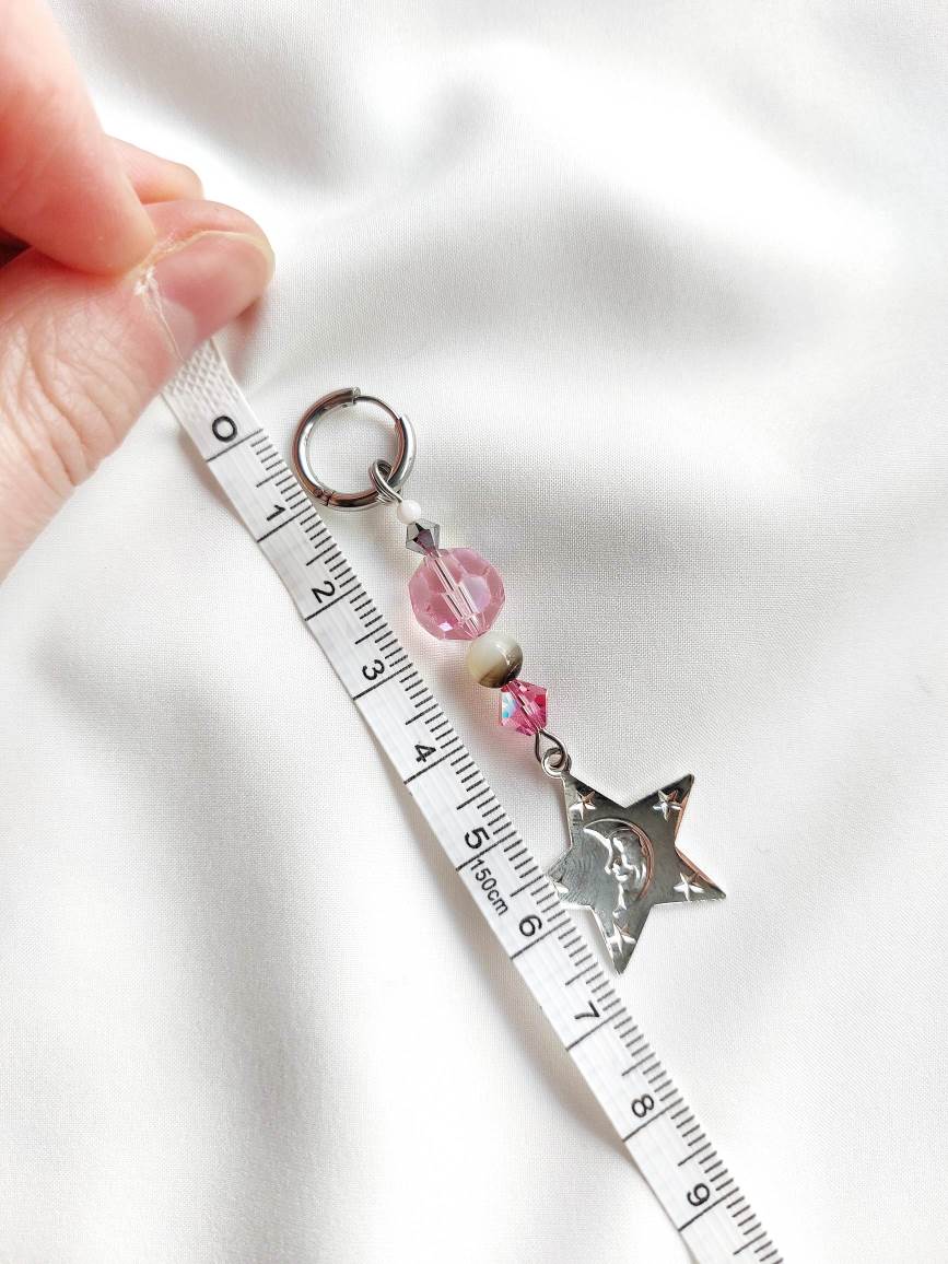 ODYSSEY single loop star and pink pearls