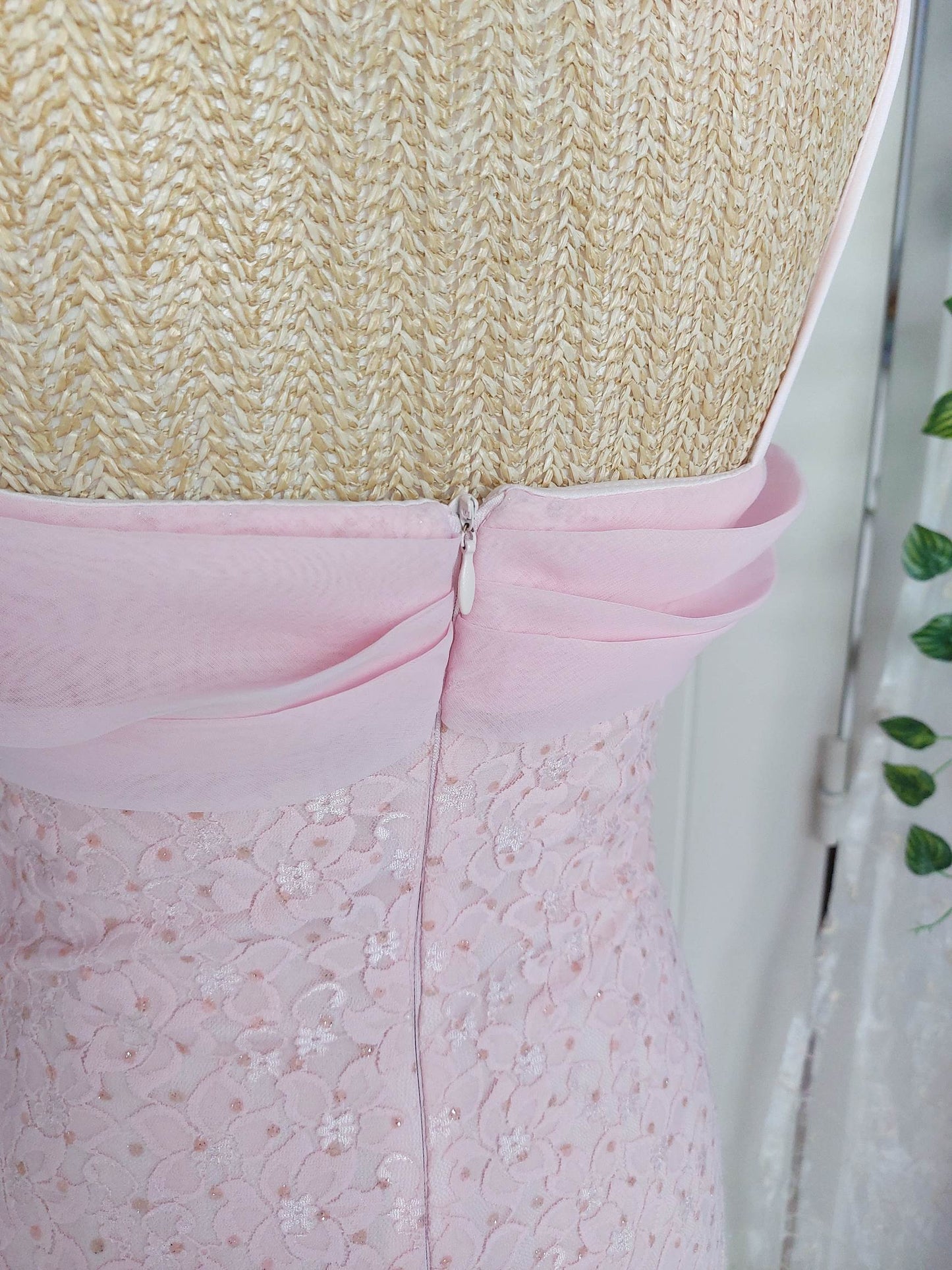 BLUSH pale pink floral lace dress size 36
