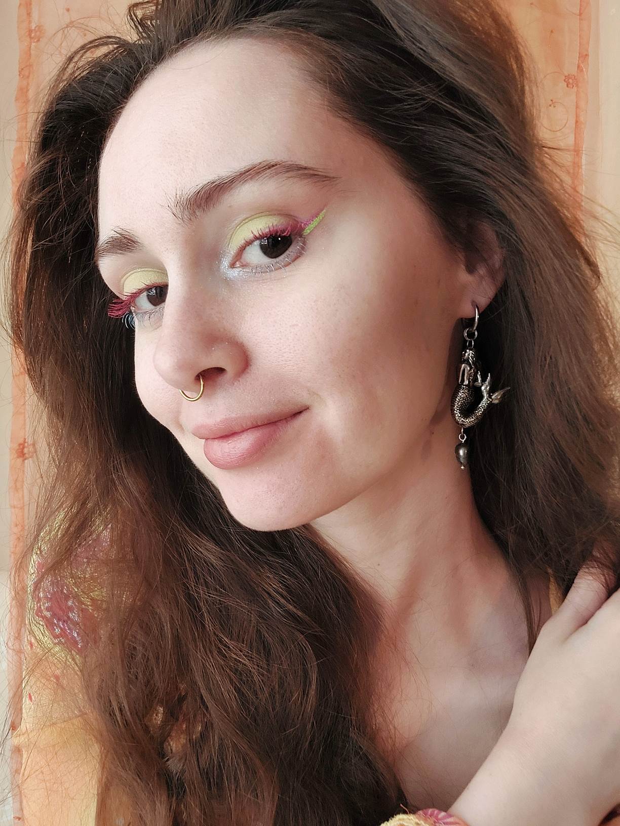 DARK SILVER mermaid single hoop RELIC