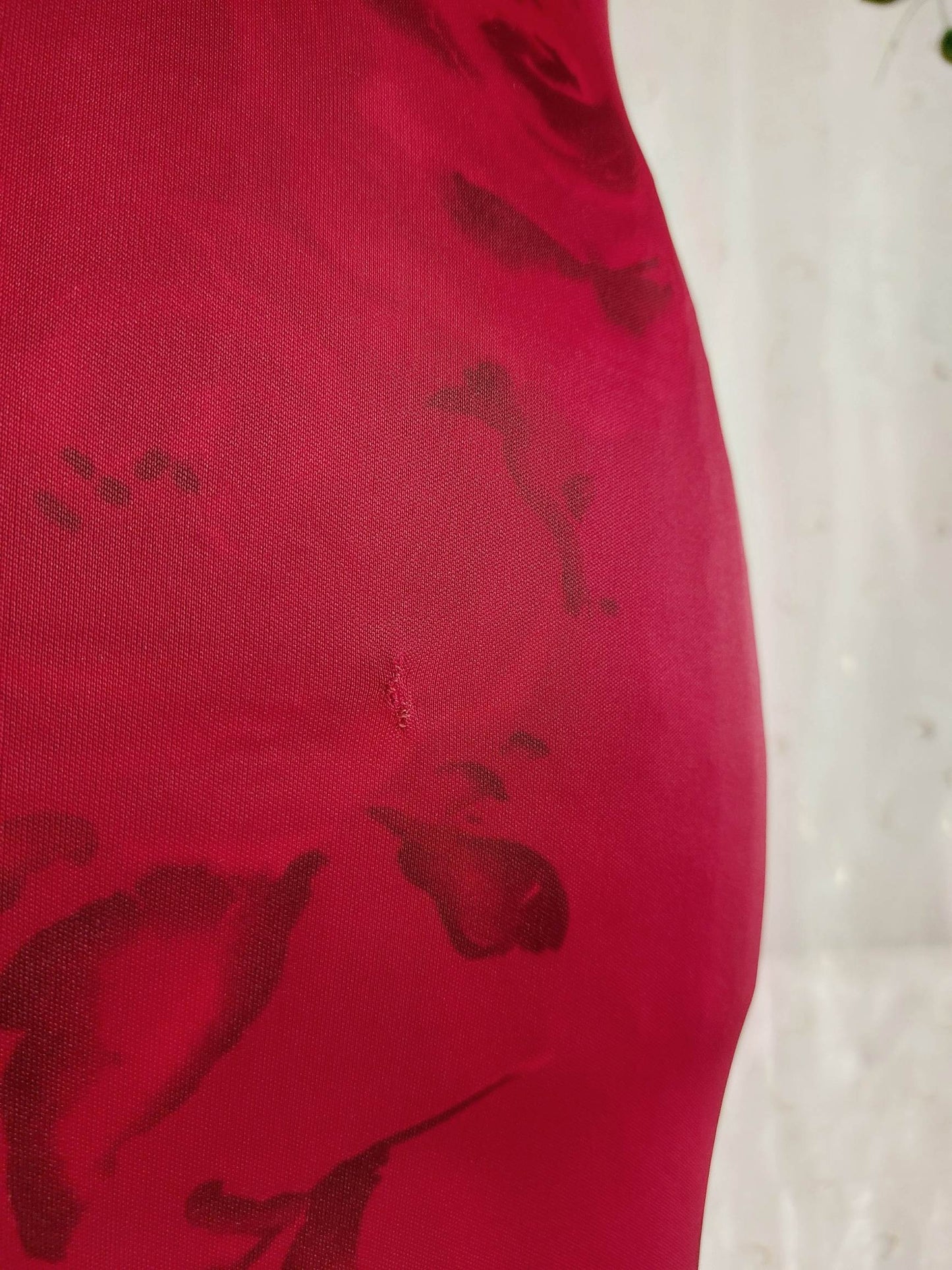 RUBIS red dress with pink patterns size 34