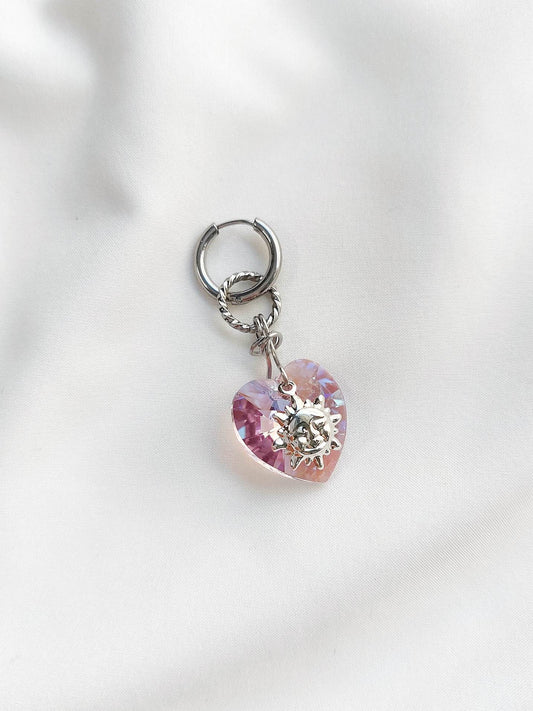 SILENCE single-loop heart and sun crystal