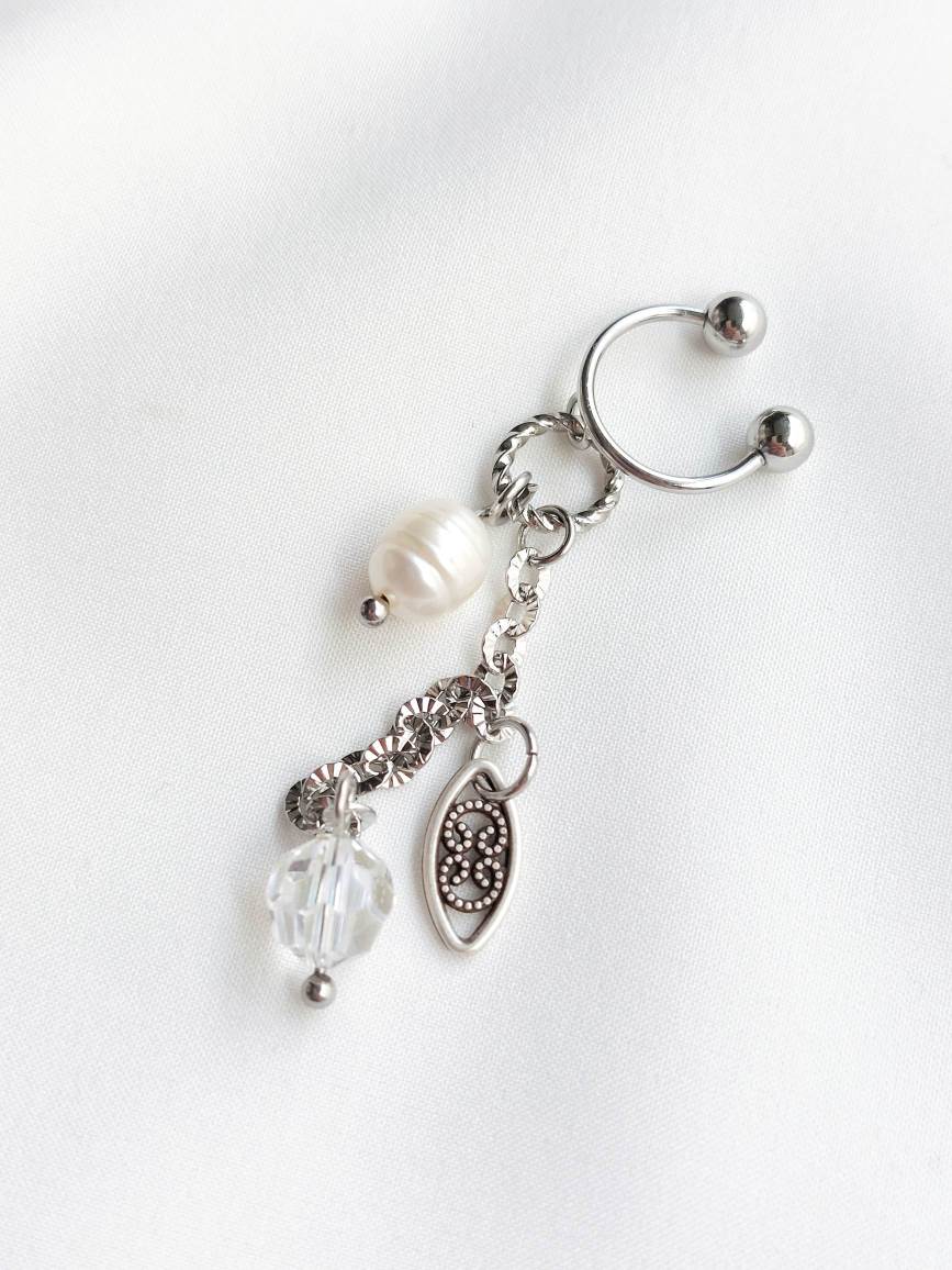 XIMA silver earcuff with pearls