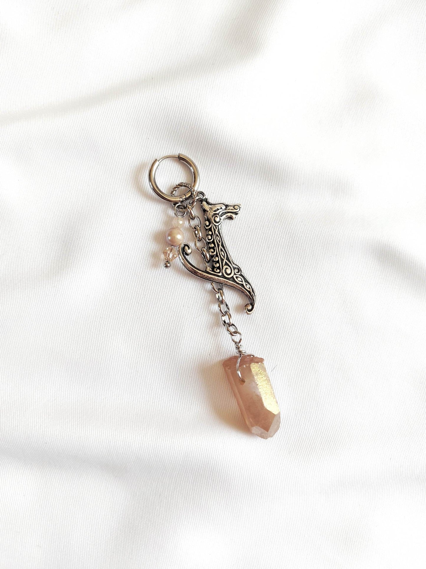 MYTH single loop dragon and peach crystal