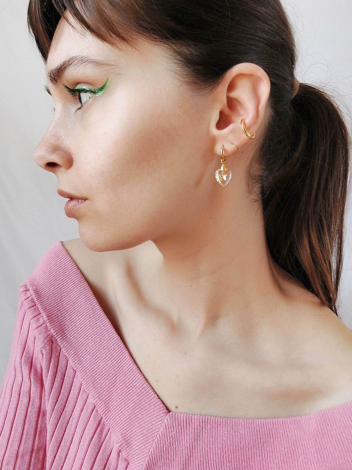 Aurora classic butterfly single loop earring