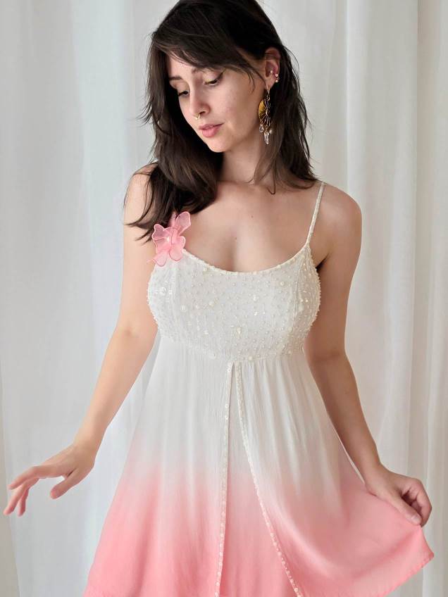 INNOCENCE robe blanche customisée René Derhy T.38