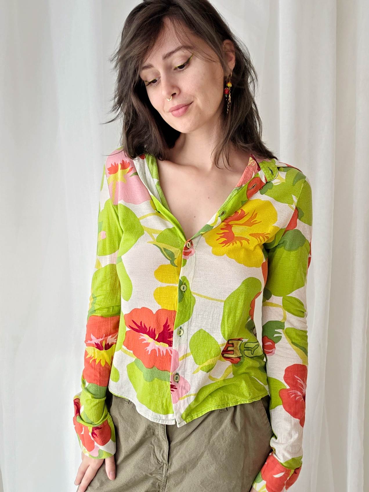 ADVENTURE chemise miss sixty croco verte T.38