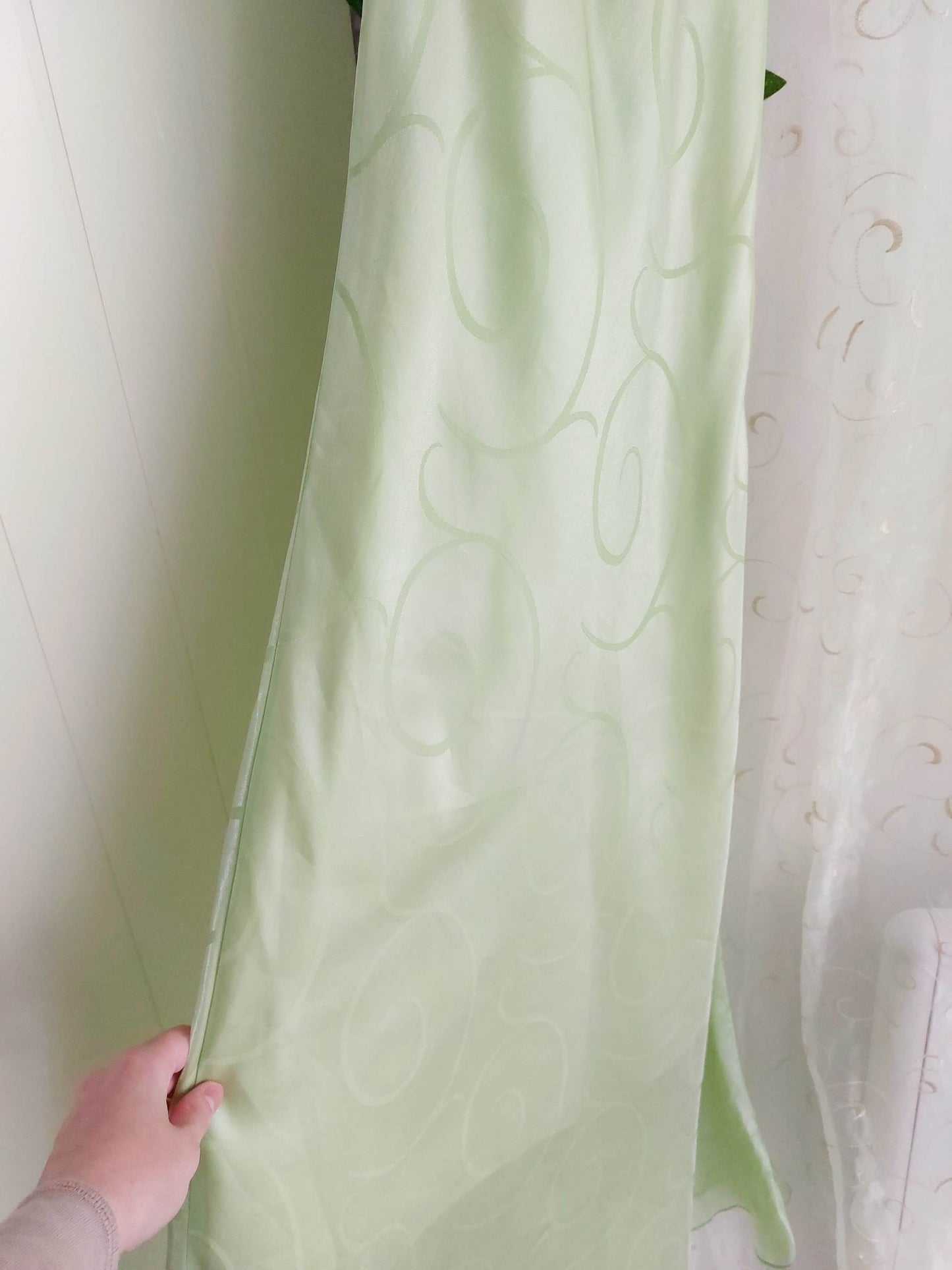 LUCIOLE long green ball gown with flowers Size 34/36