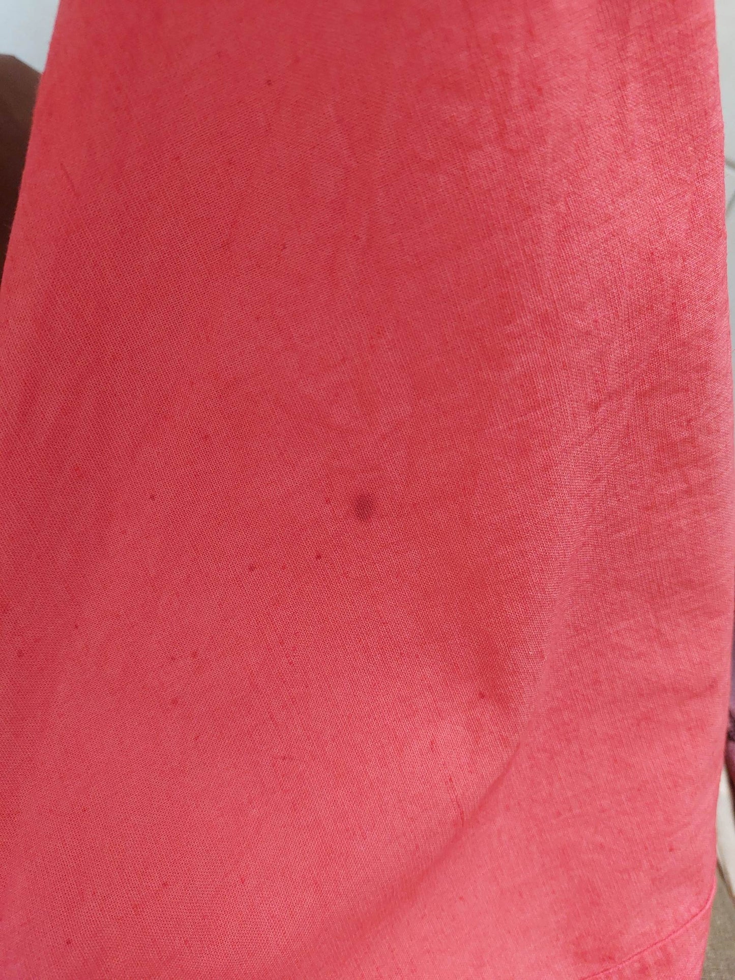 JOIE robe longue rose et rouge brodée bohème customisée T.34/36