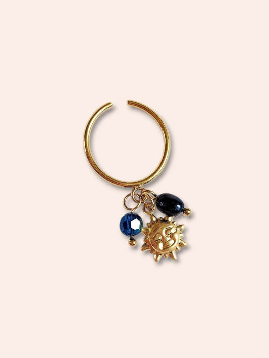 RADIANCE gold ring with midnight blue sun