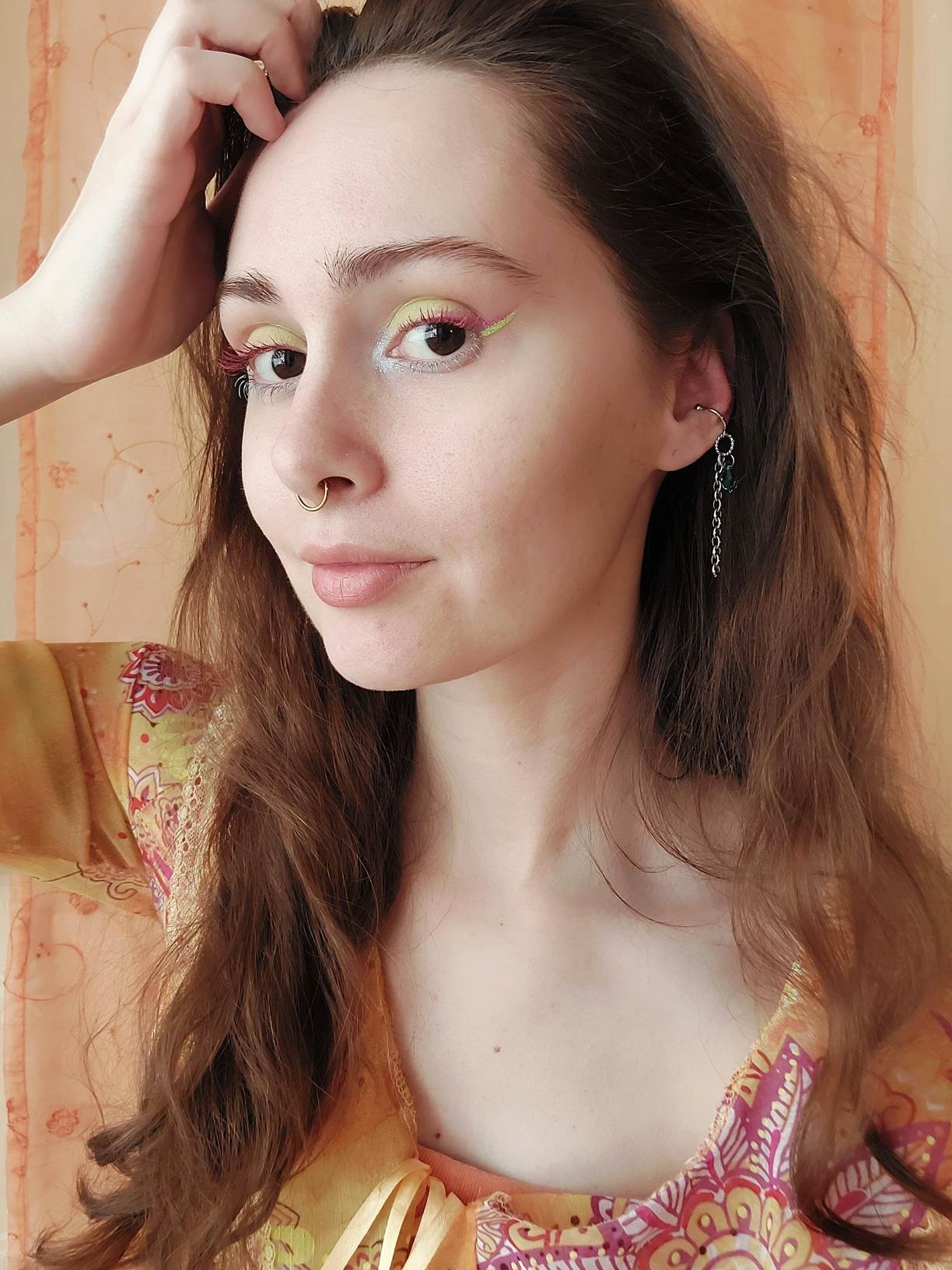 ABYSSES silver ear cuff with drop