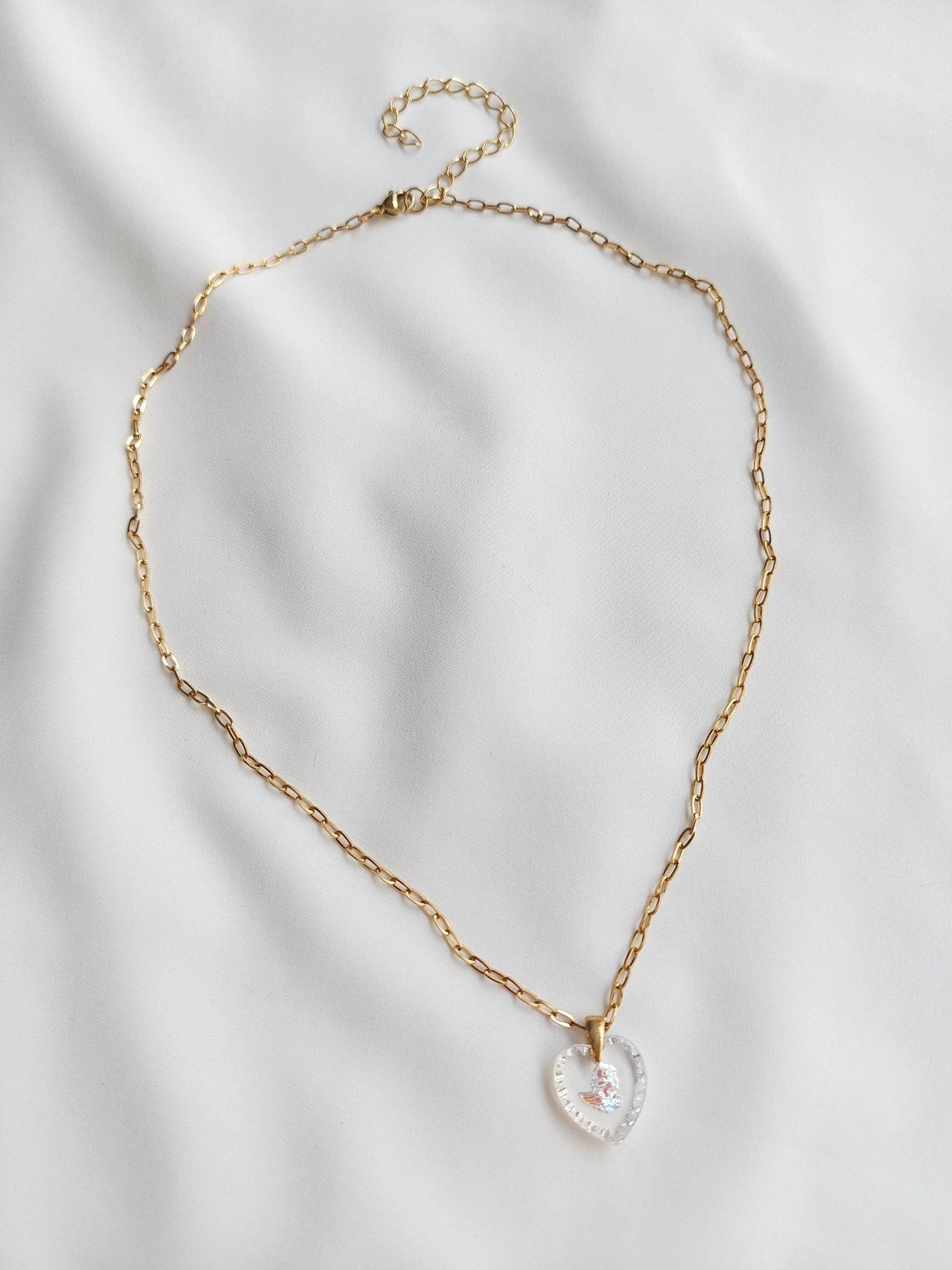 TEDDY BEAR aurora heart necklace