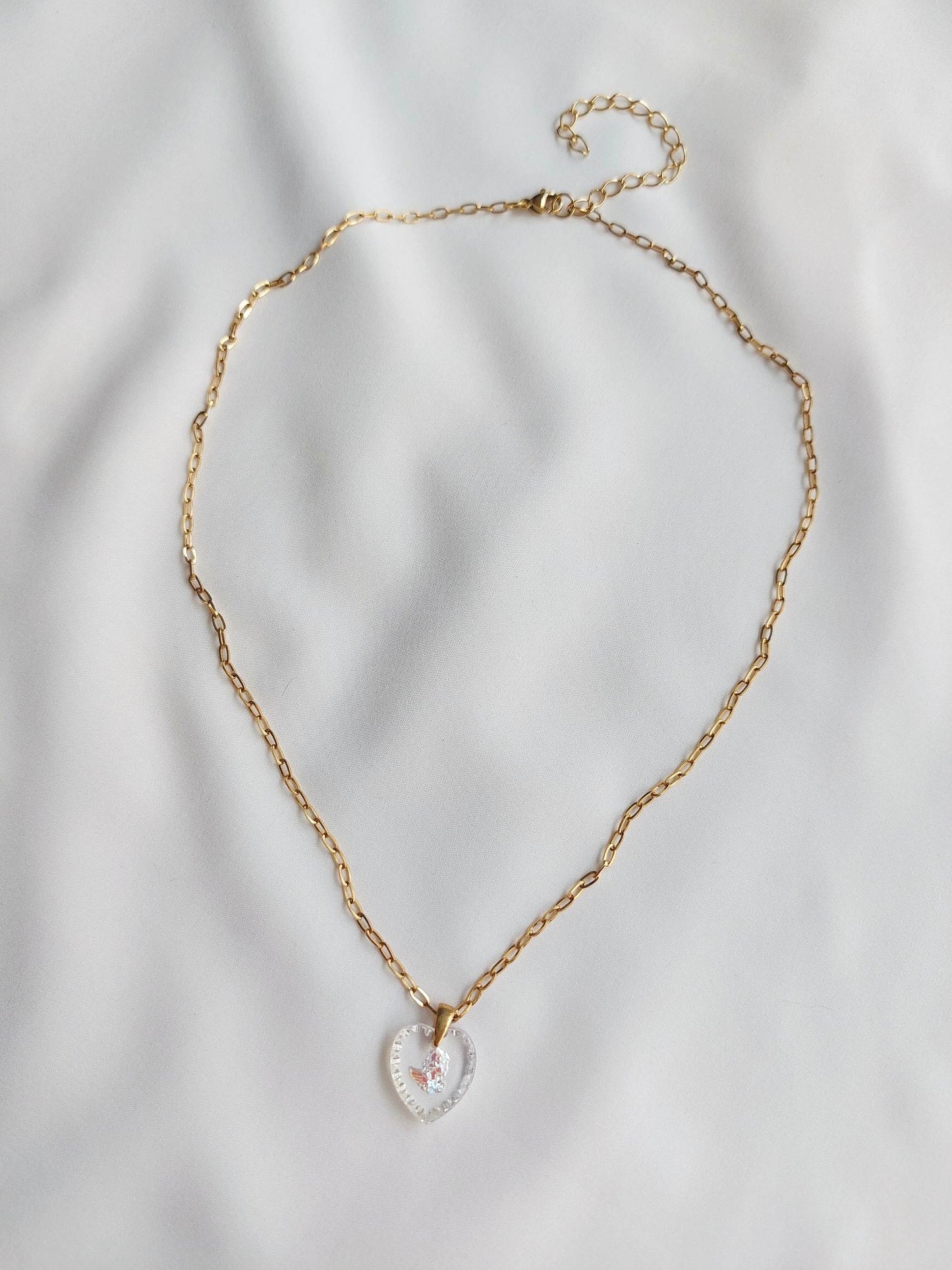 TEDDY BEAR aurora heart necklace