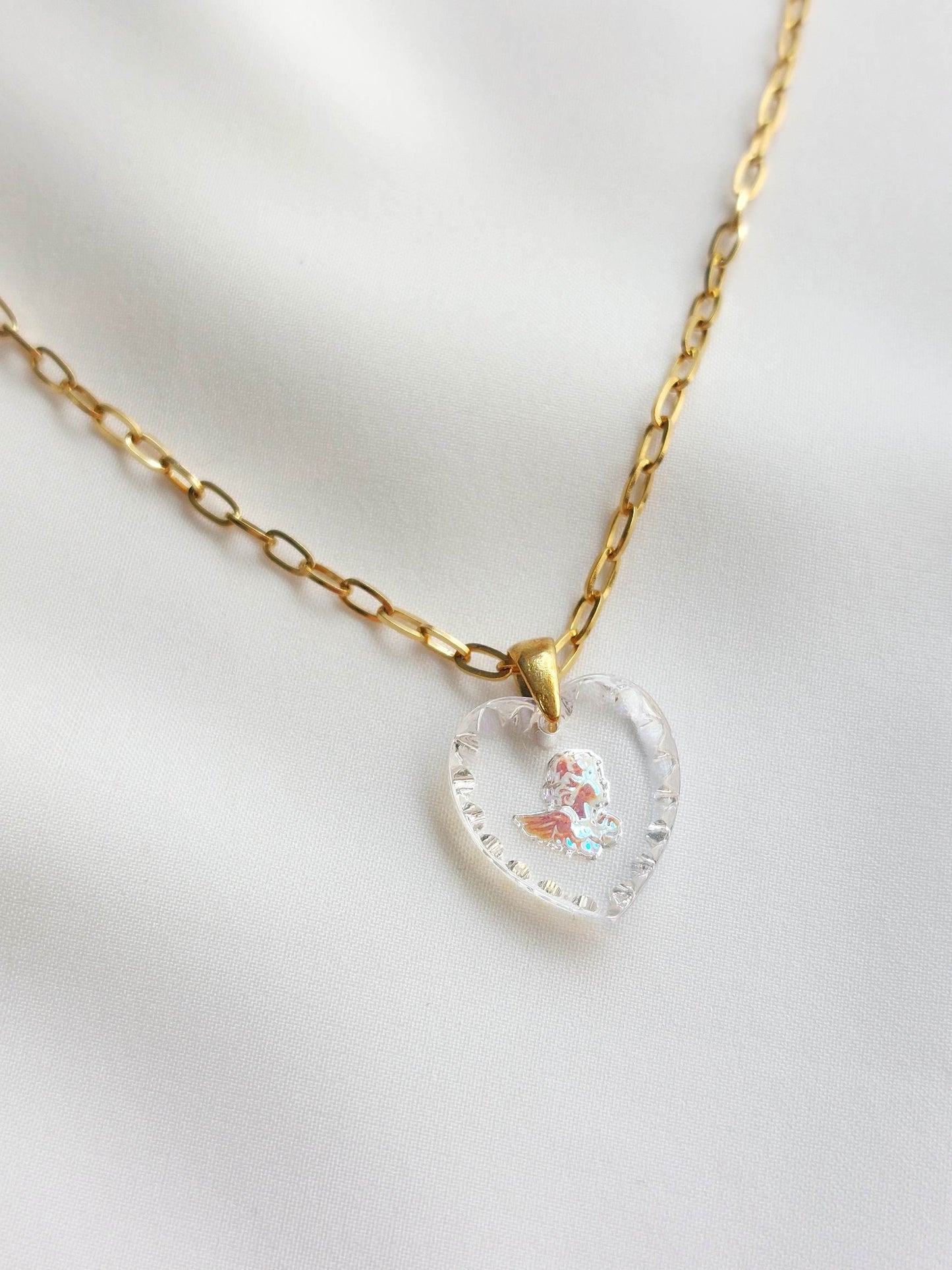 TEDDY BEAR aurora heart necklace