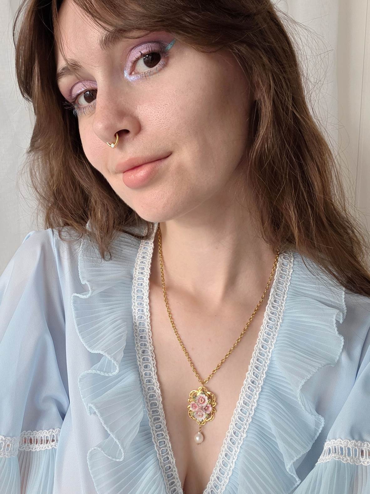 ANTIQUE collier doré baroque