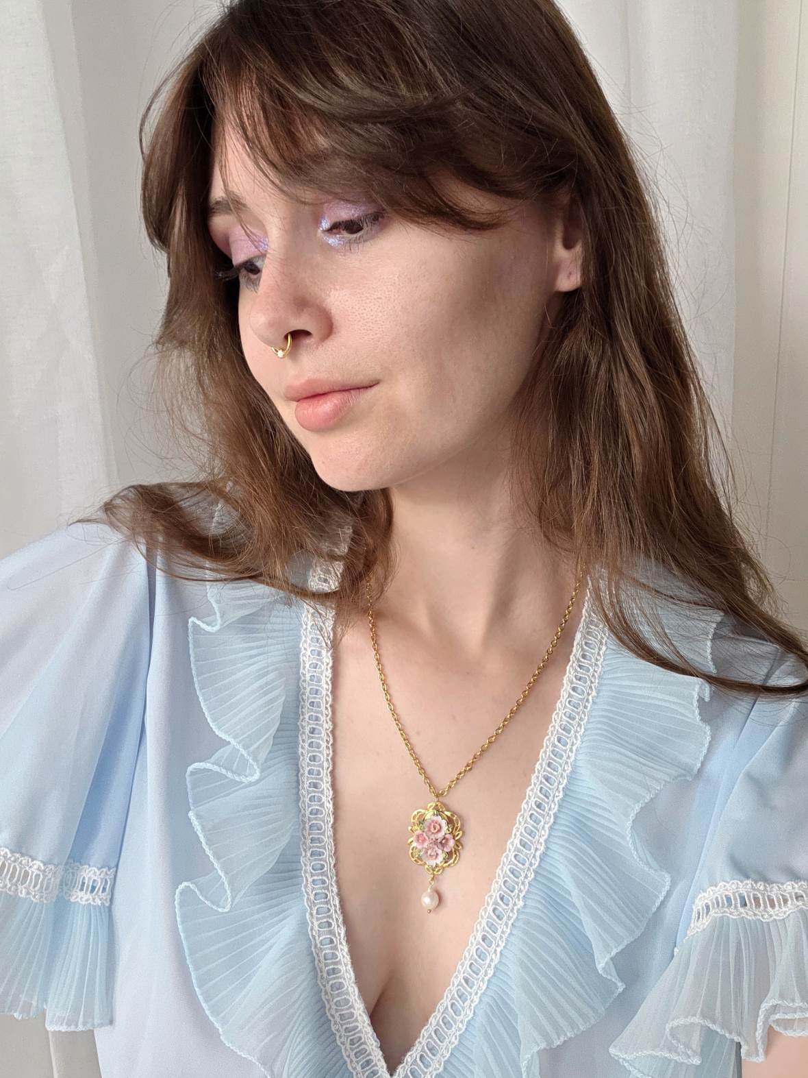 ANTIQUE collier doré baroque