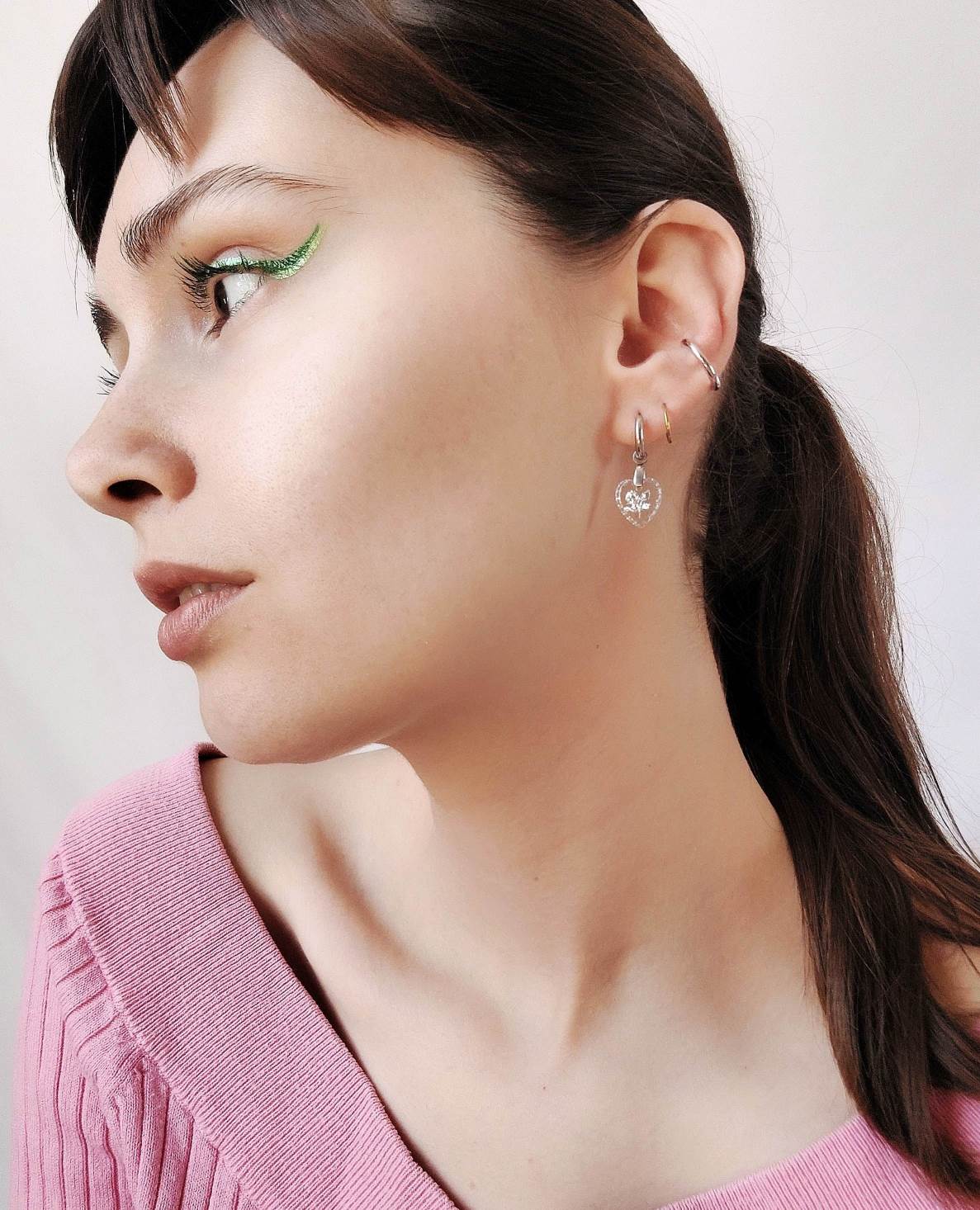 Aurora classic single hoop rose gold version