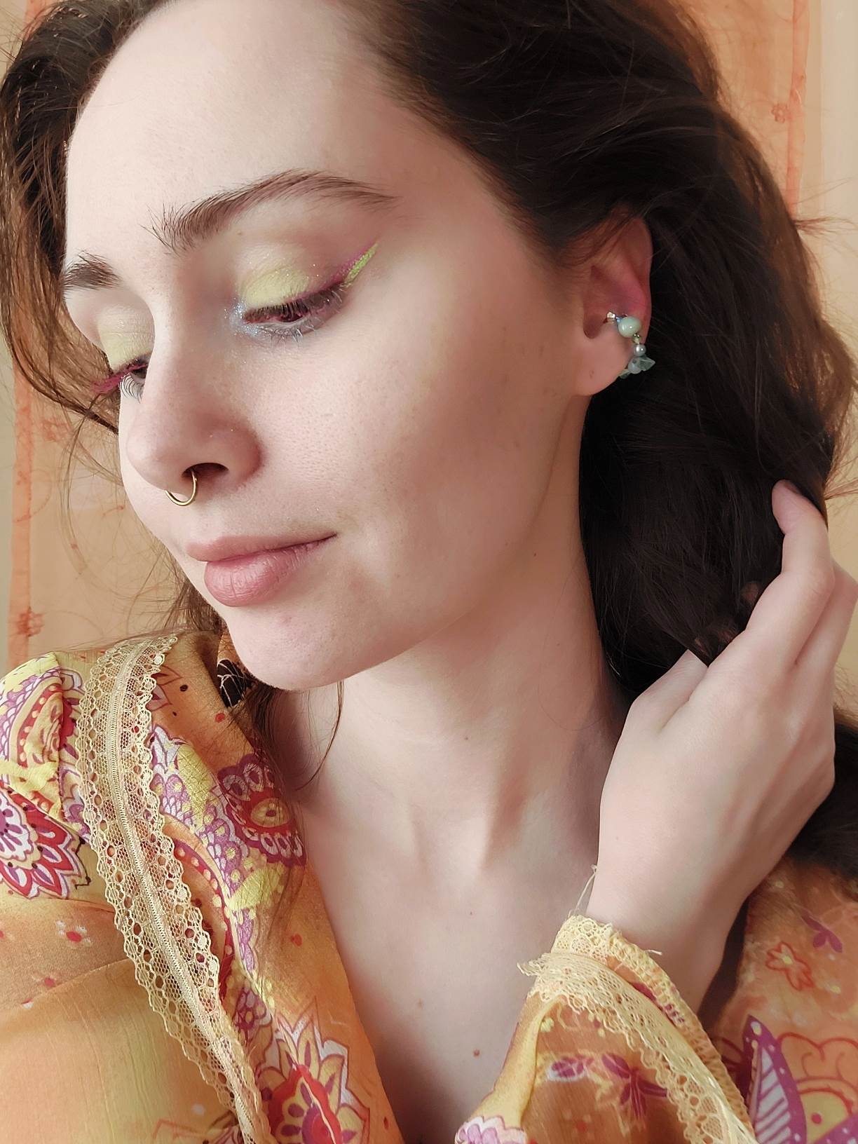 ATLANTIDE blue and green earcuff