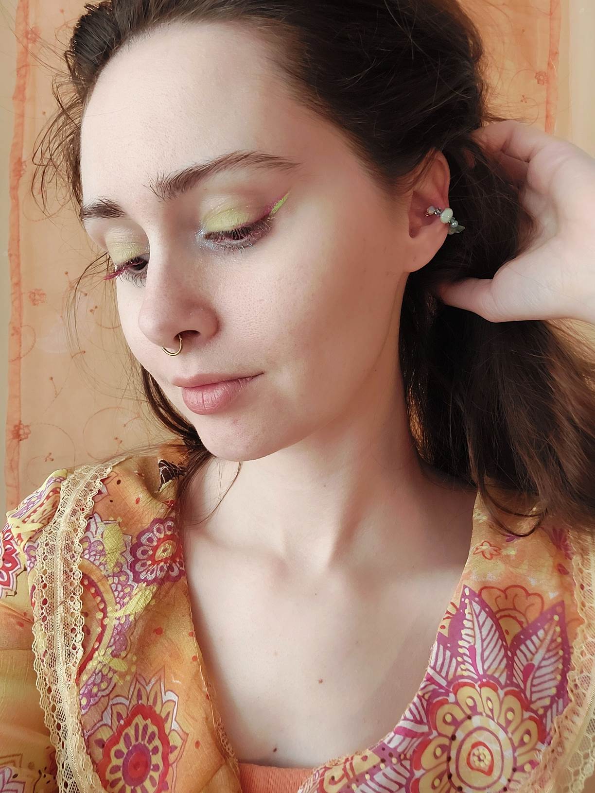ATLANTIDE blue and green earcuff