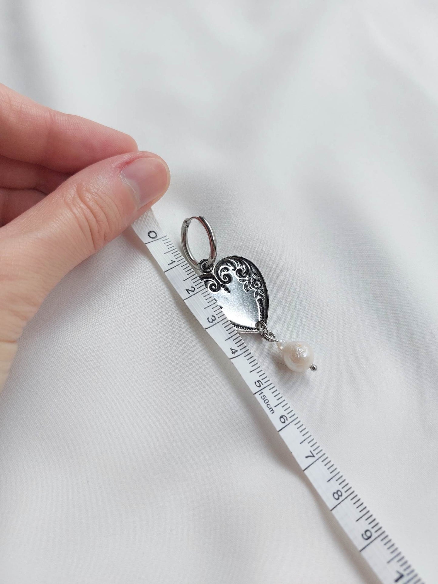 MAYHEM Silver Single Hoop Earring with Cross Charm