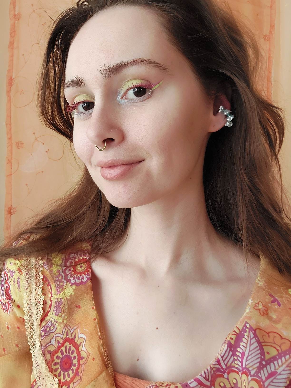 CARAÏBES cultured pearl earcuff turquoise version