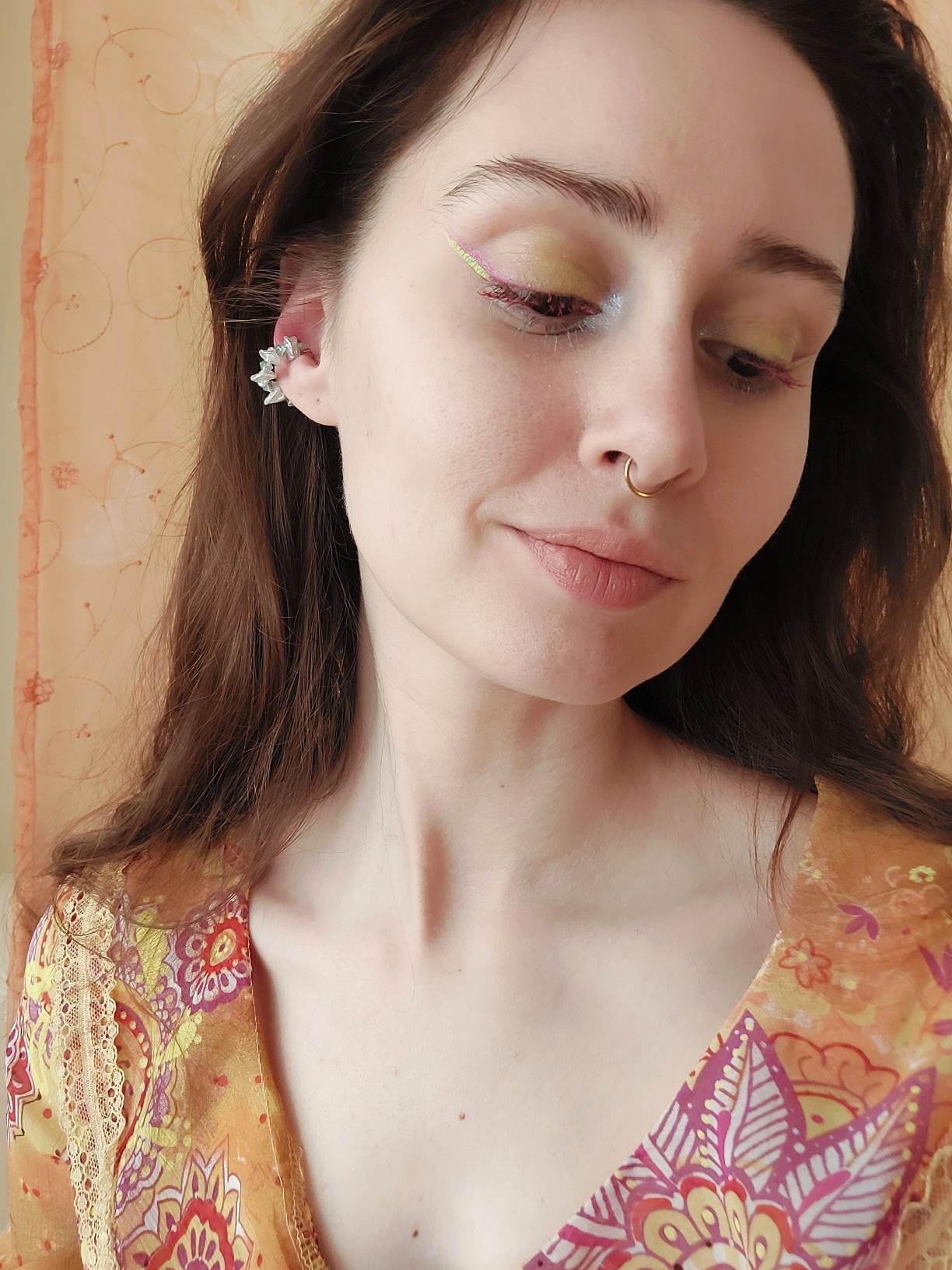 CARAÏBES cultured pearl earcuff turquoise version