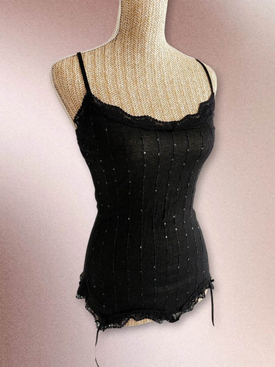MIDNIGHT black lingerie-style camisole size S