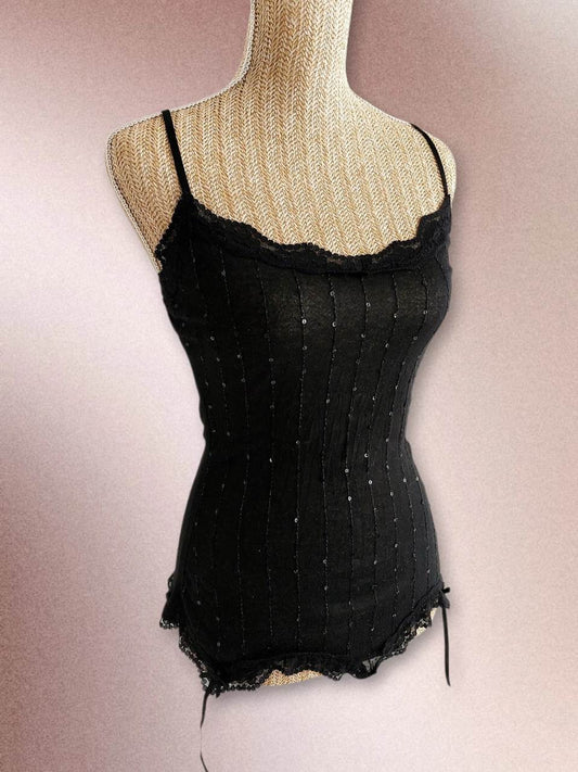 MIDNIGHT black lingerie-style camisole size S