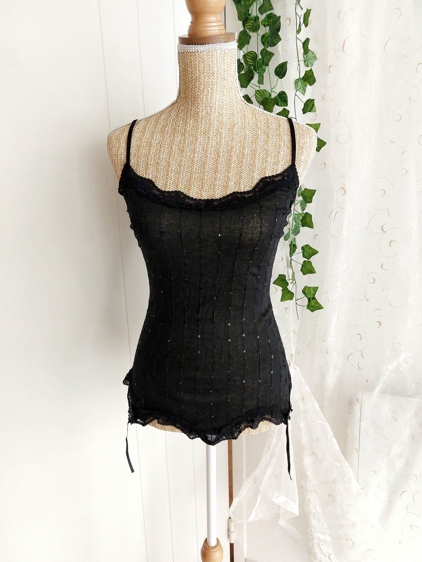 MIDNIGHT black lingerie-style camisole size S