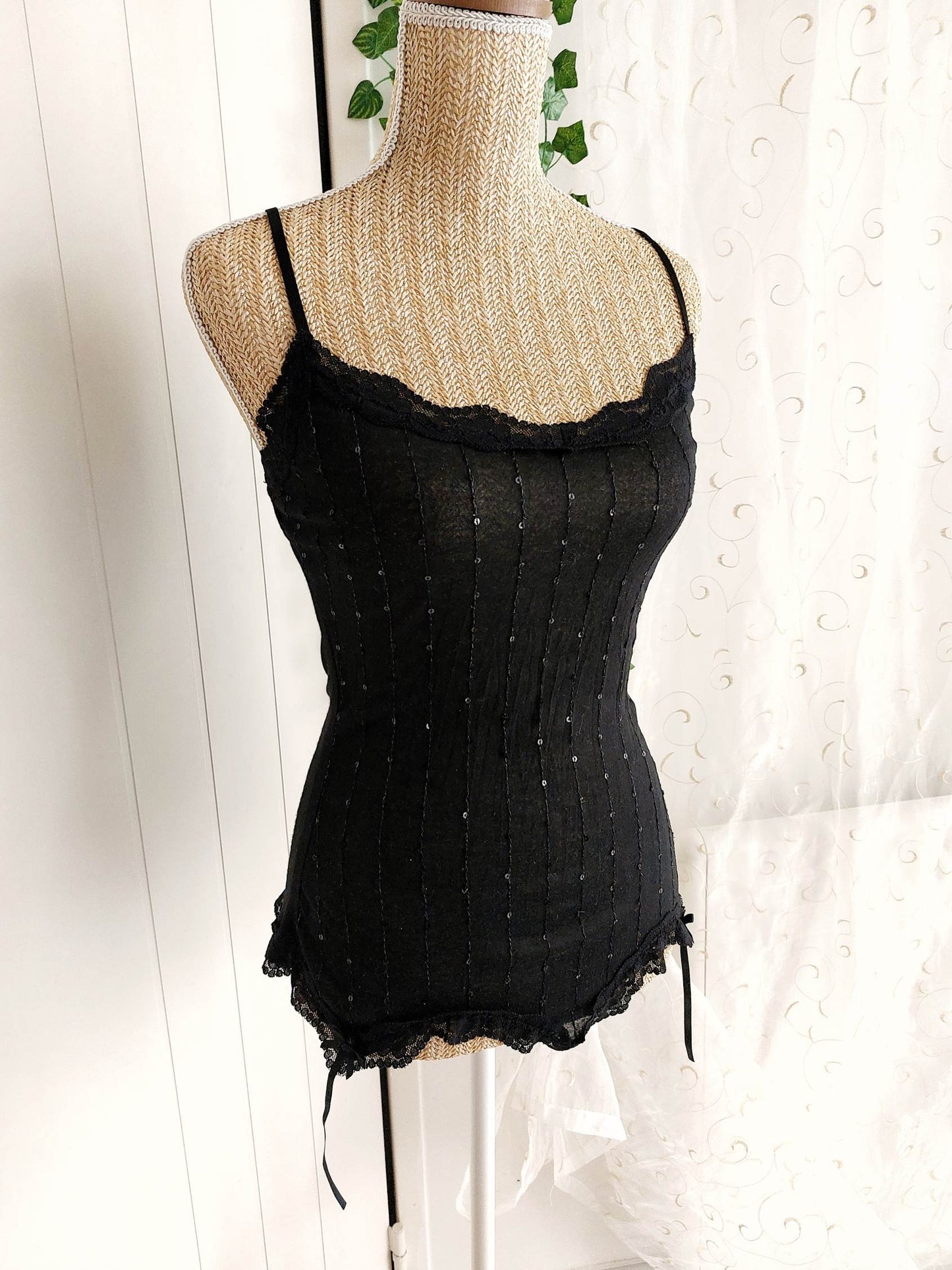 MIDNIGHT black lingerie-style camisole size S