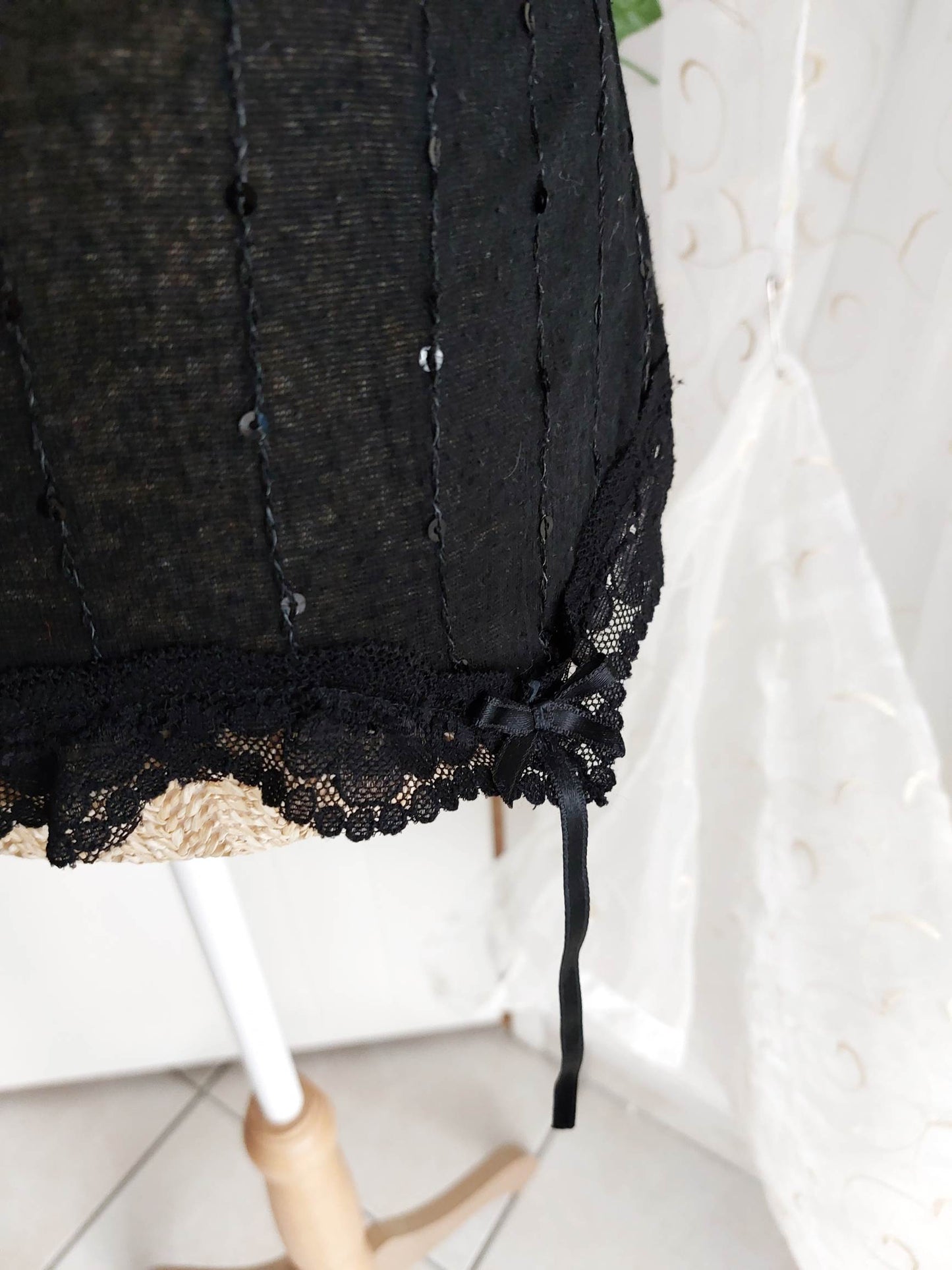 MIDNIGHT black lingerie-style camisole size S