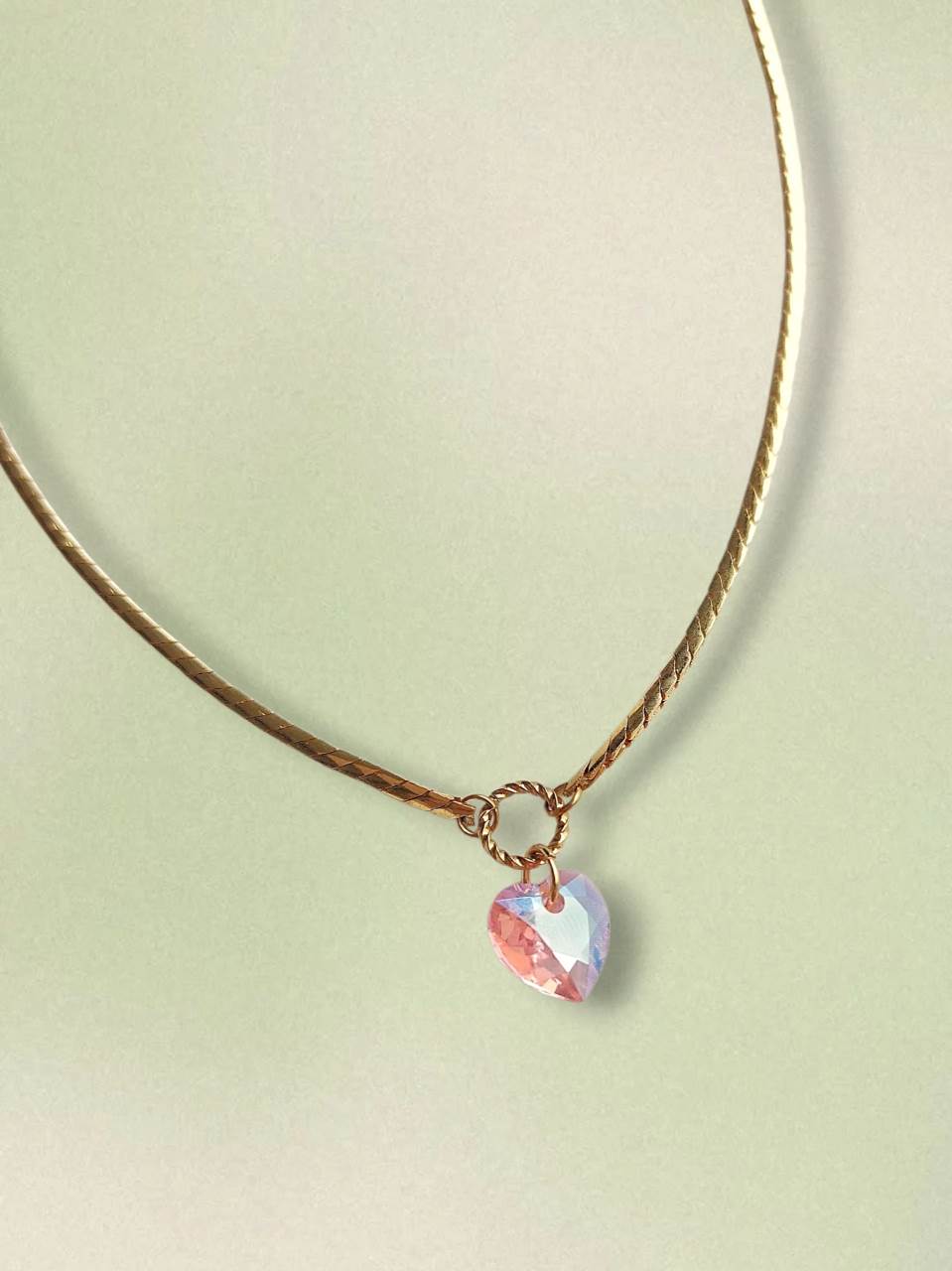 TEDDY BEAR aurora heart necklace