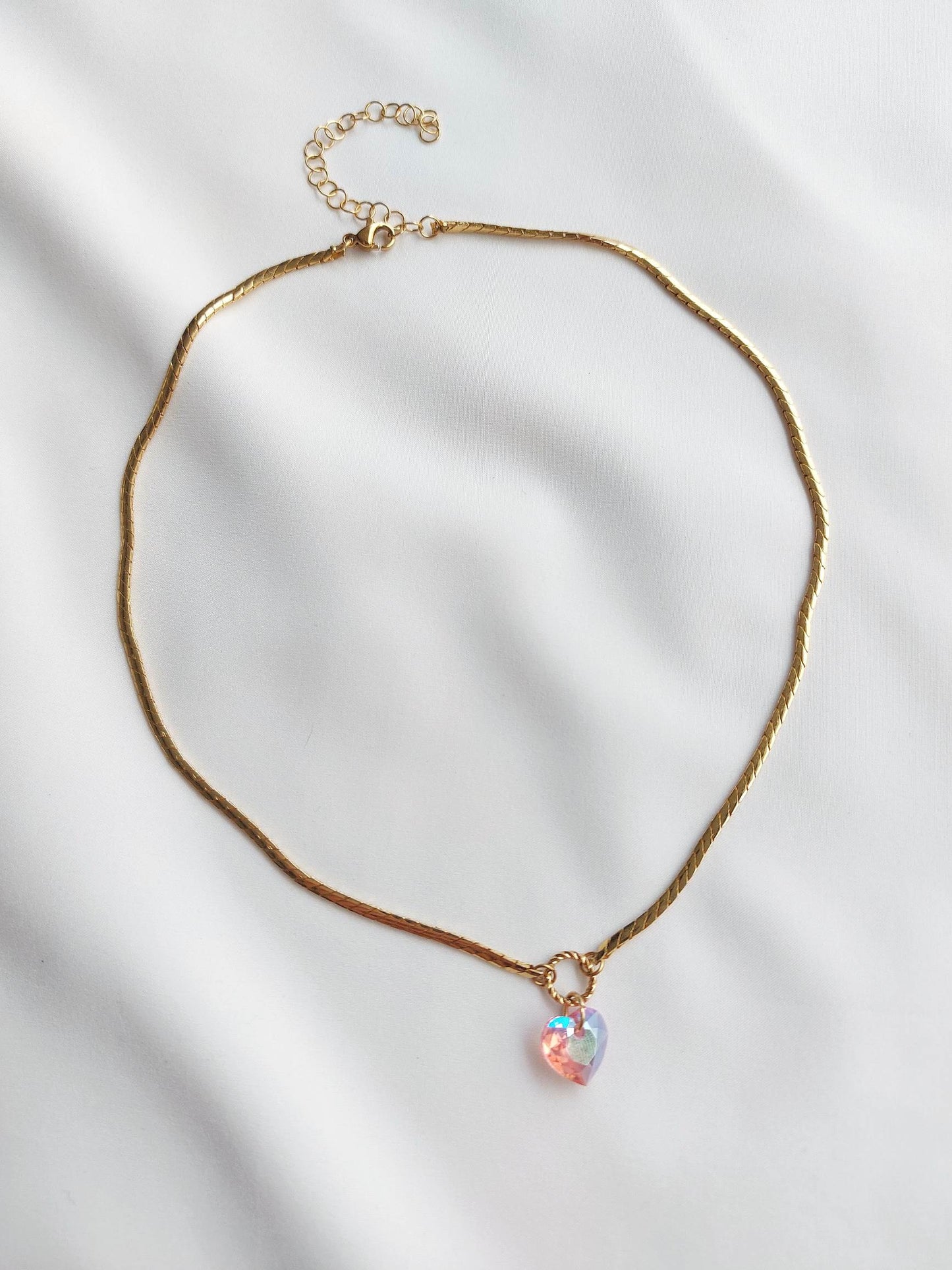 TEDDY BEAR aurora heart necklace
