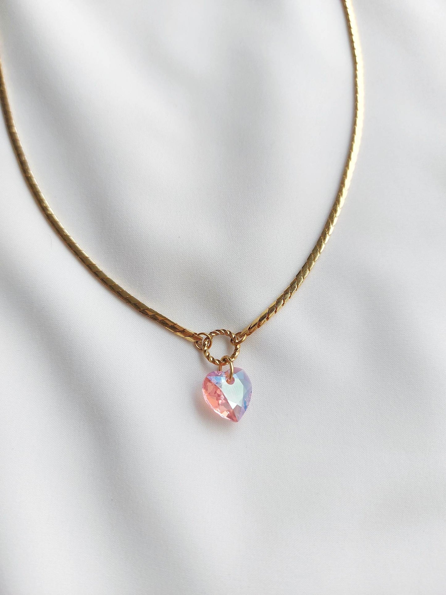 TEDDY BEAR aurora heart necklace