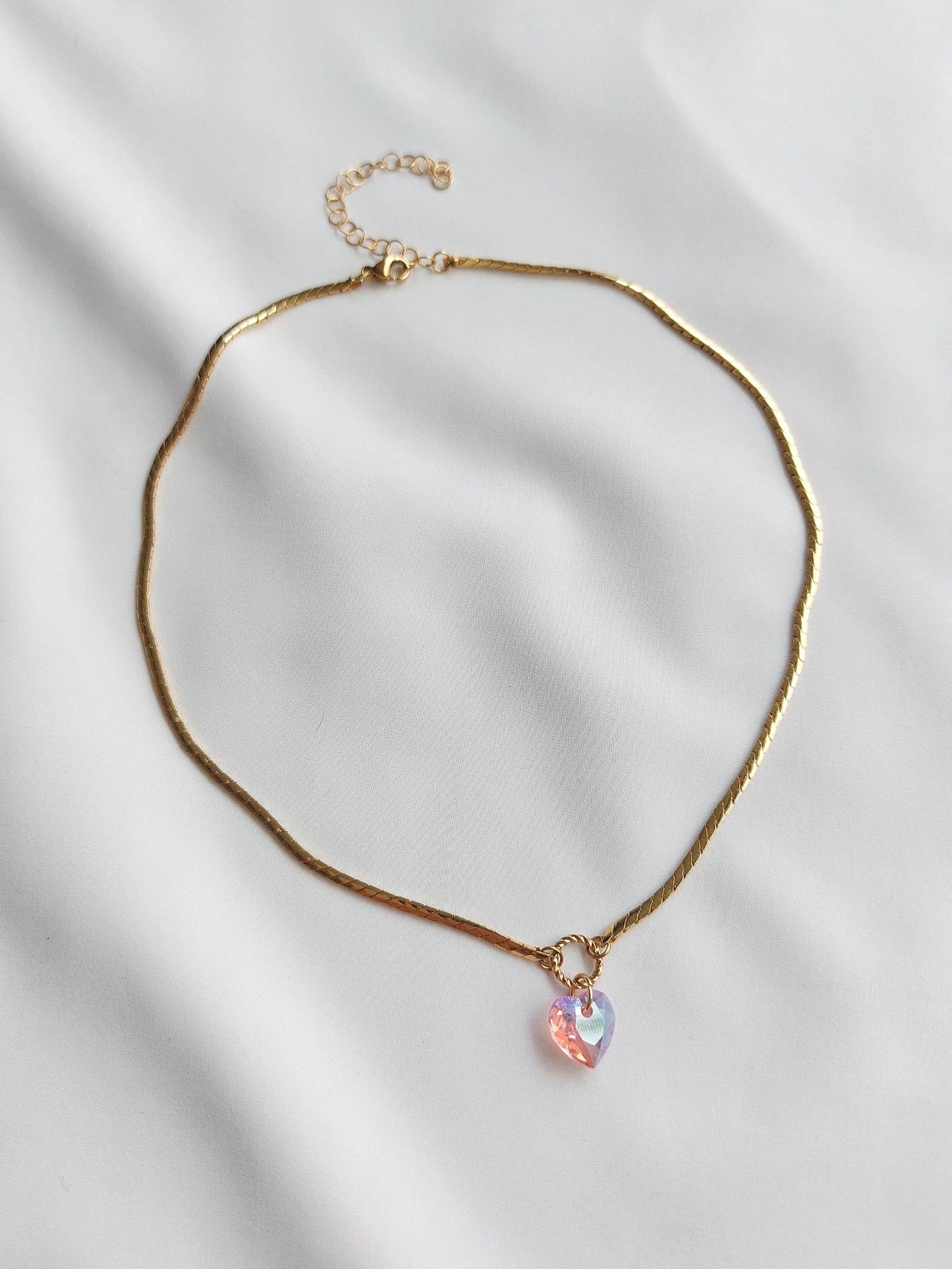 TEDDY BEAR aurora heart necklace