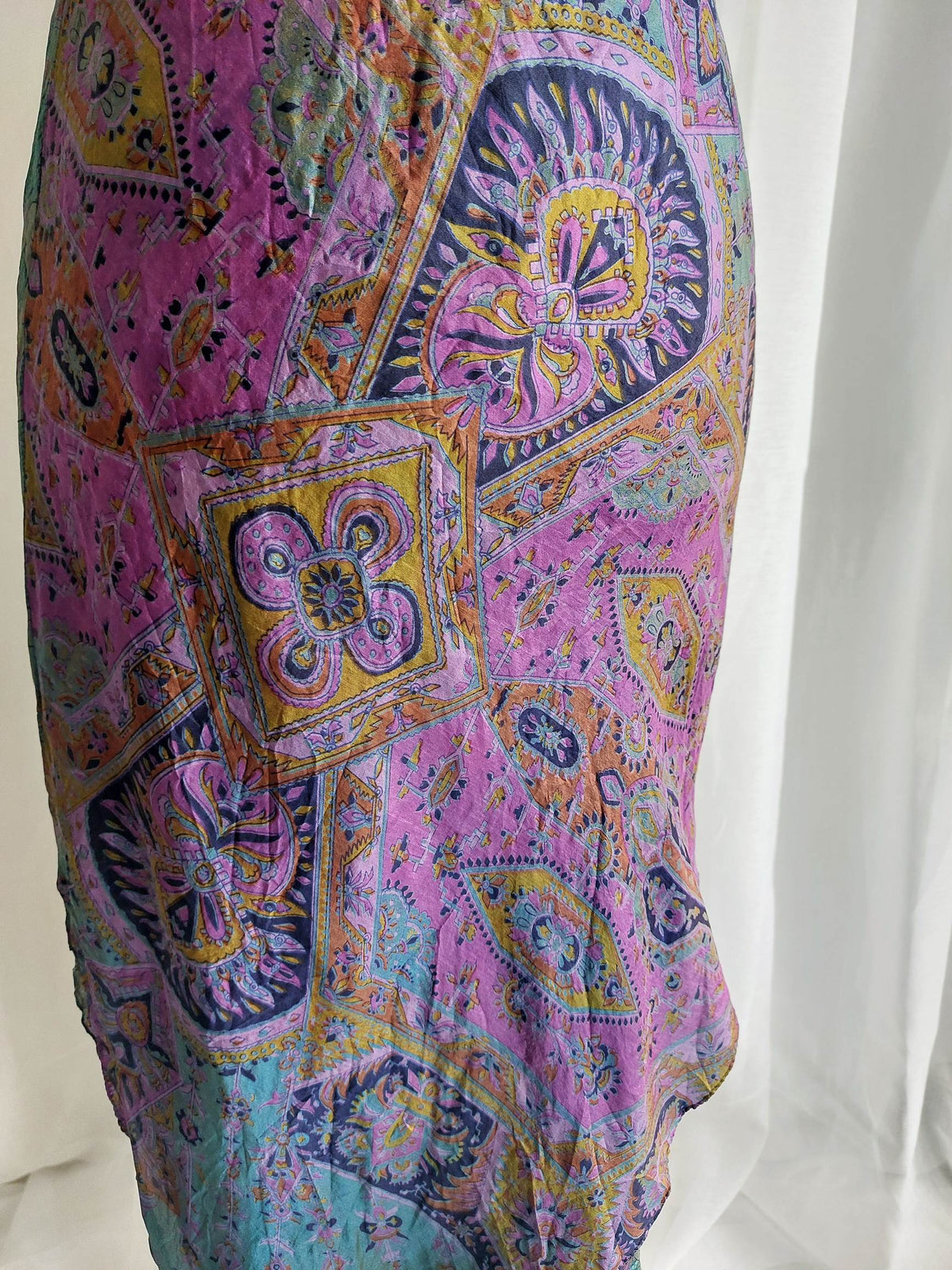 CORDELIA robe longue violette en soie T.38