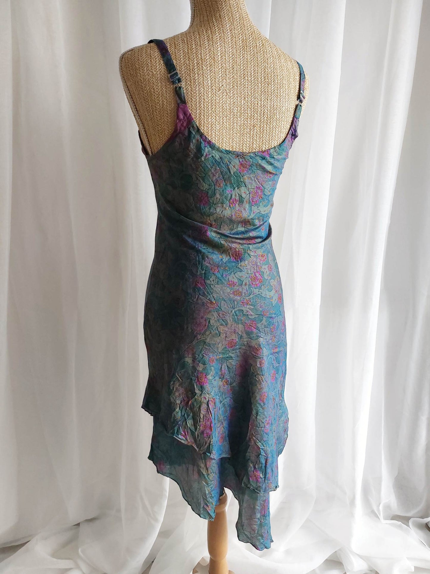 CORDELIA robe longue violette en soie T.38