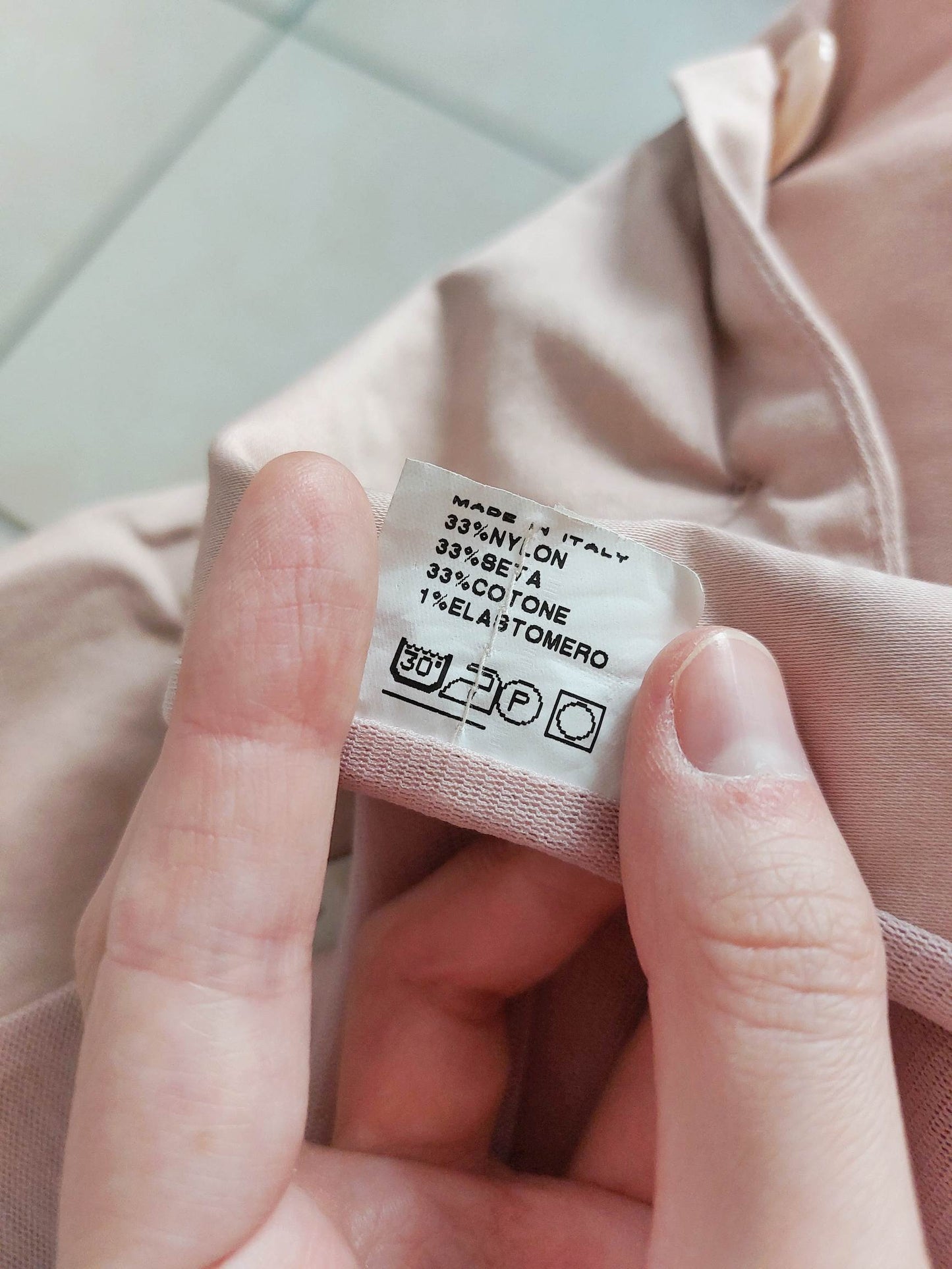 DAMASCENA veste haut rose poudré avec broderies T.36/38