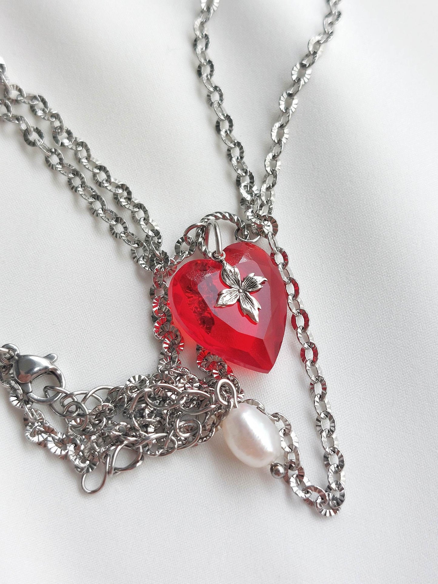 TEDDY BEAR aurora heart necklace