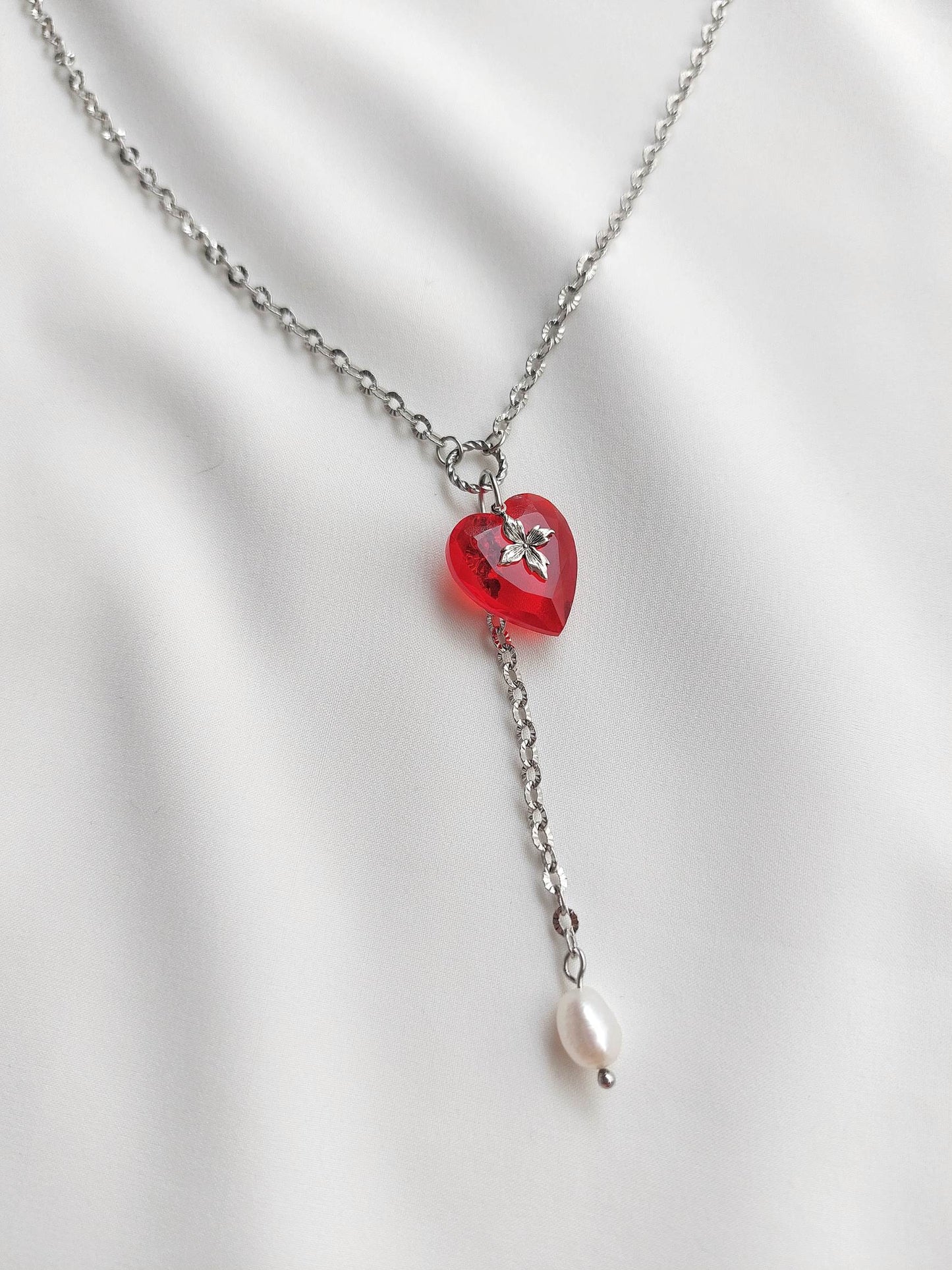TEDDY BEAR aurora heart necklace