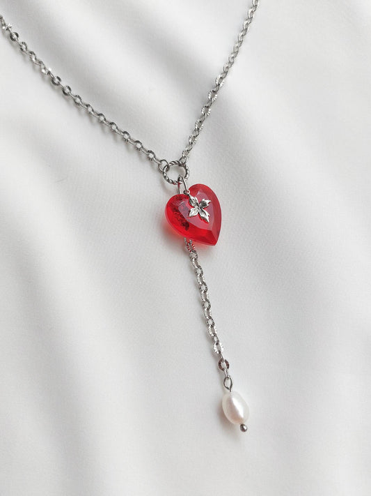 FELICIA collier cœur cristal rose