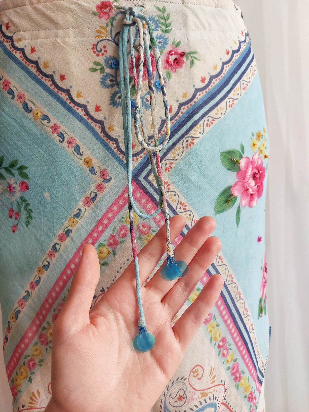 AZUR jupe bleue René Derhy romantique T.38
