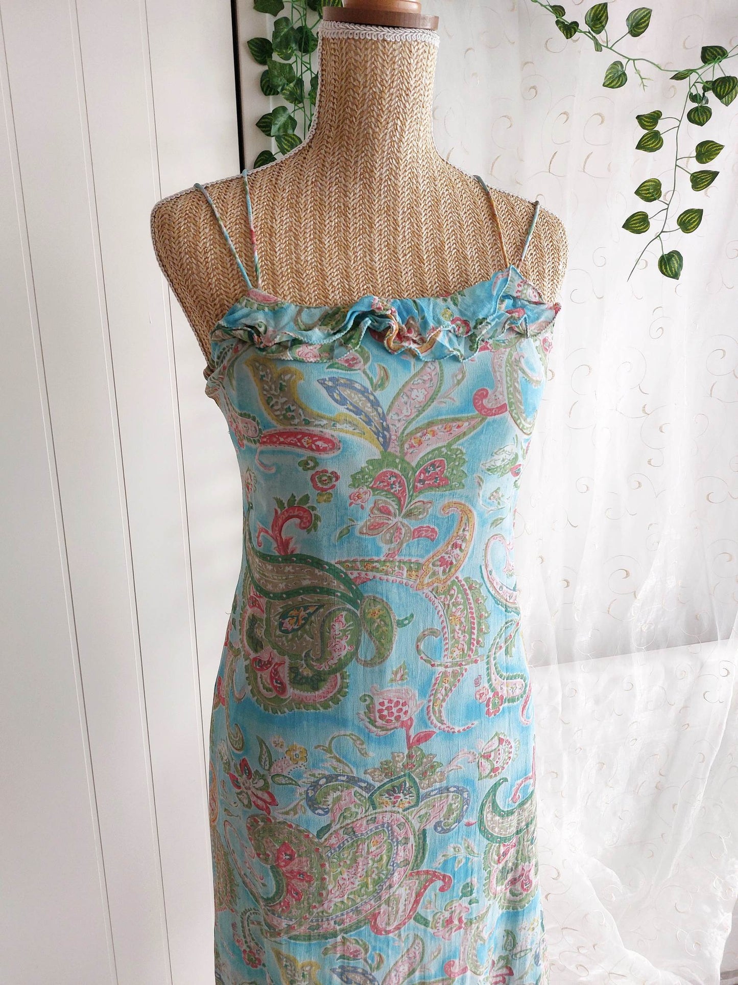 RIVIERA Derhy blue paisley dress size 36/38